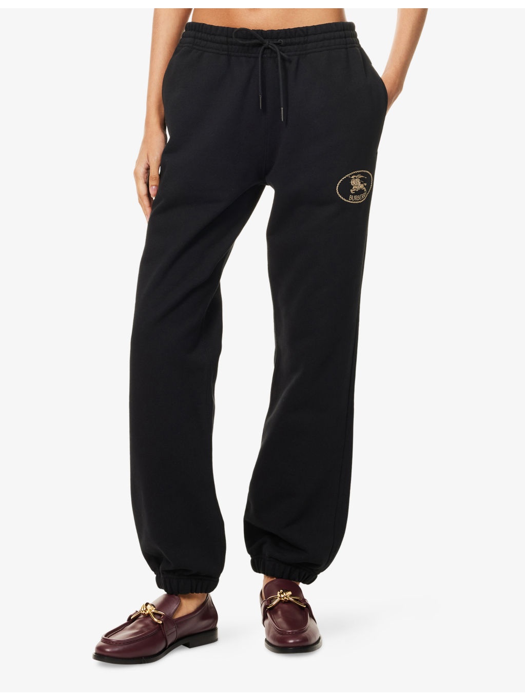 Brand-Embroidery Straight-Leg Cotton-Jersey Jogging Bottoms - 3