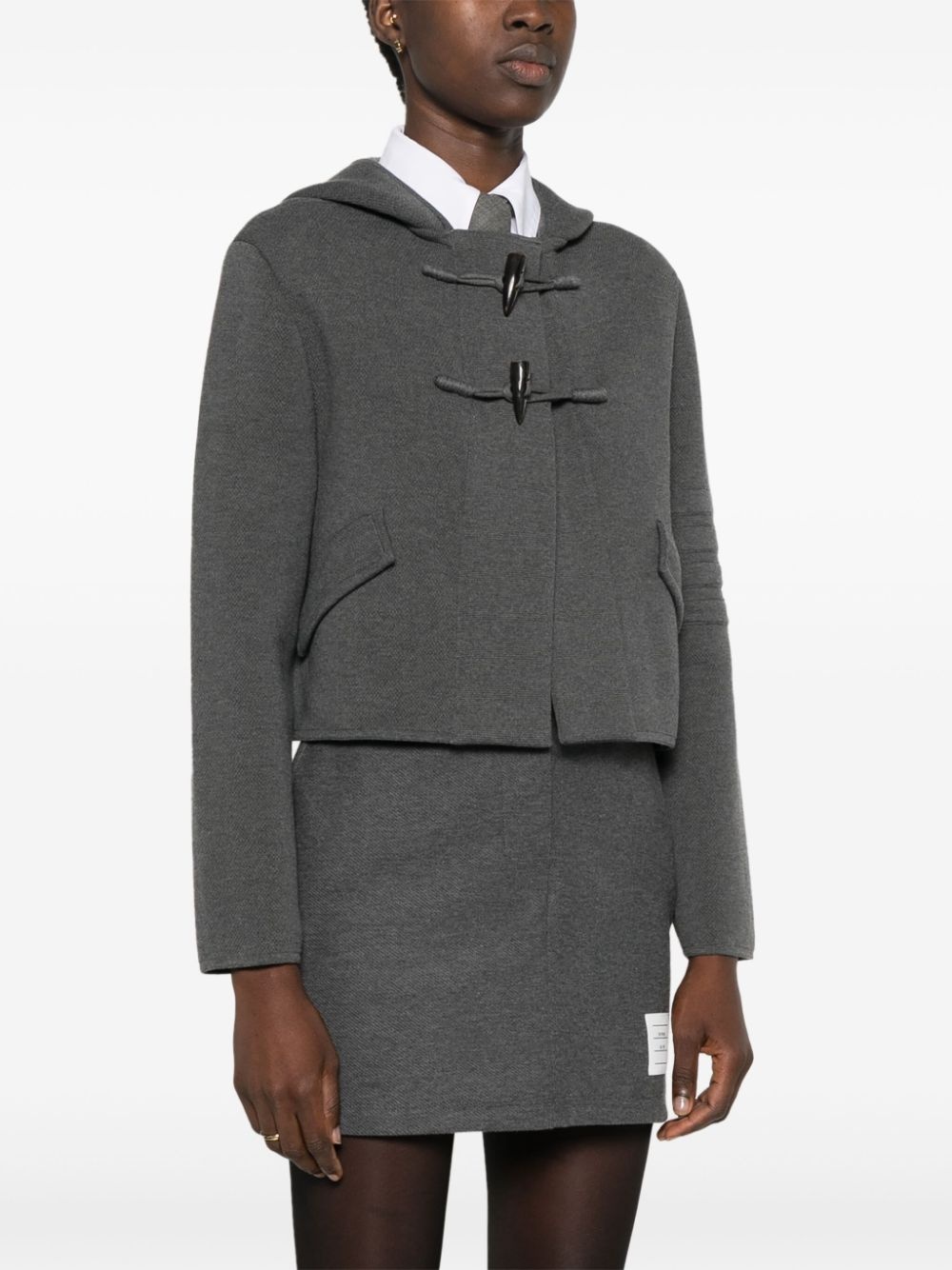 hooded knitted cardigan - 3