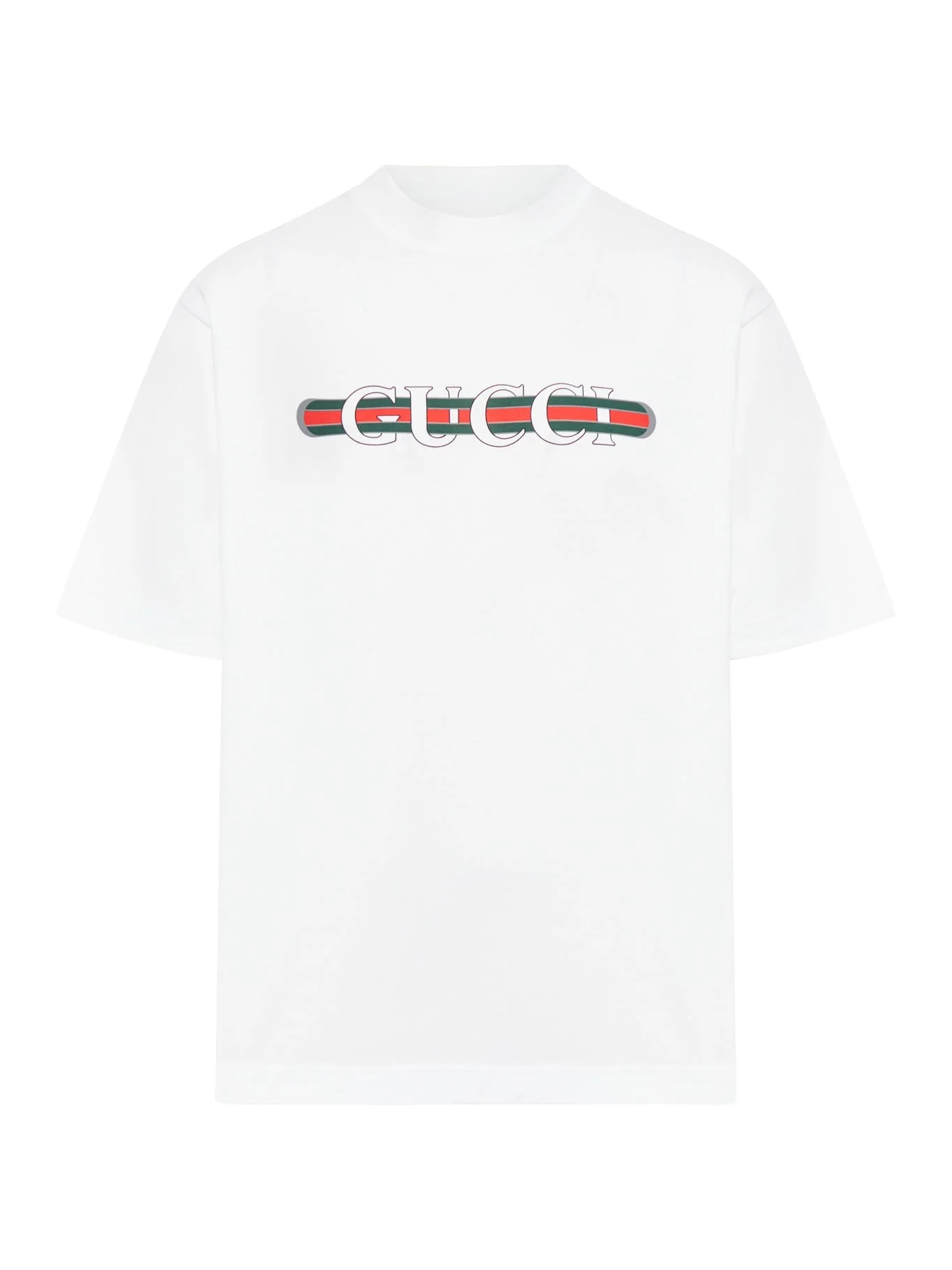 COTTON JERSEY T-SHIRT WITH GUCCI PRINT - 1