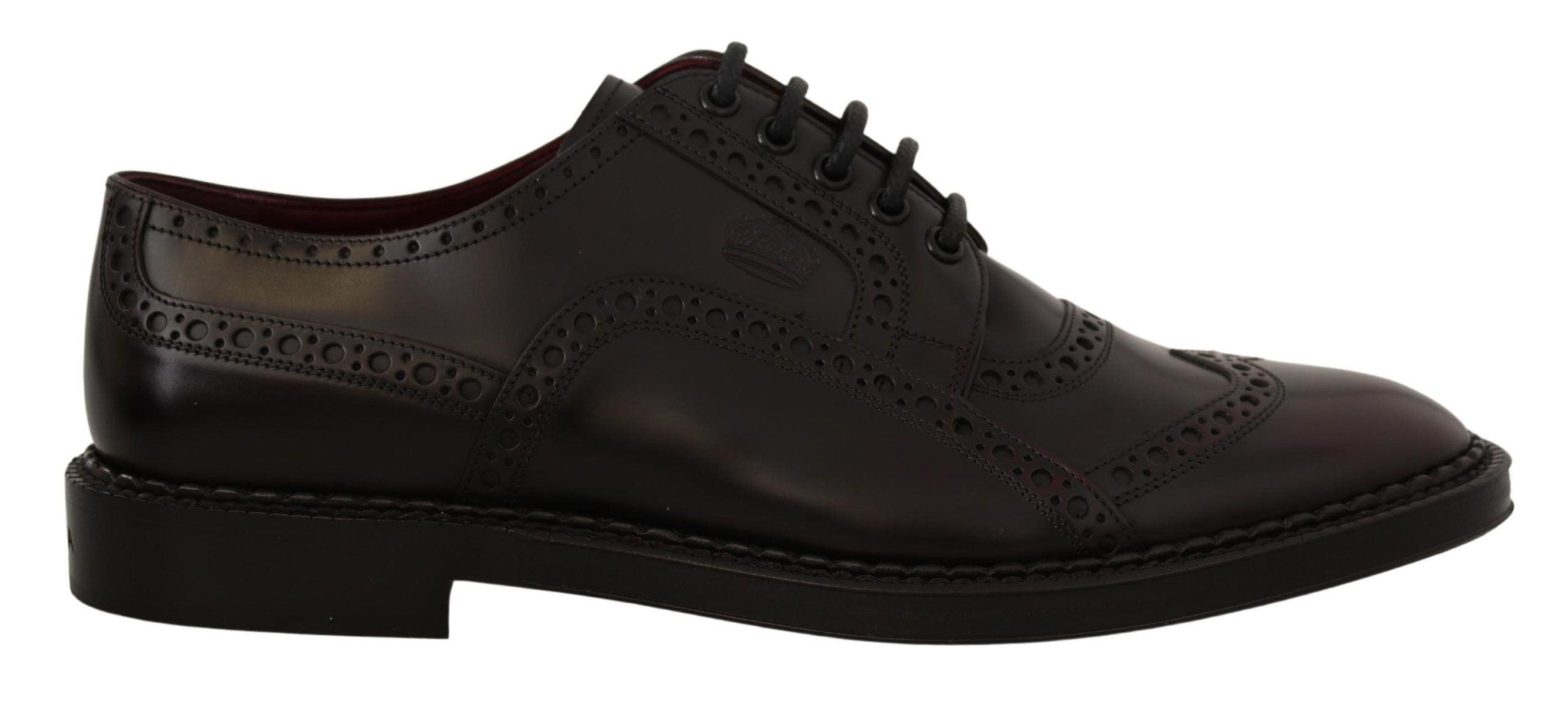 Dolce & Gabbana Purple Leather Oxford Wingtip Formal Shoes - 1