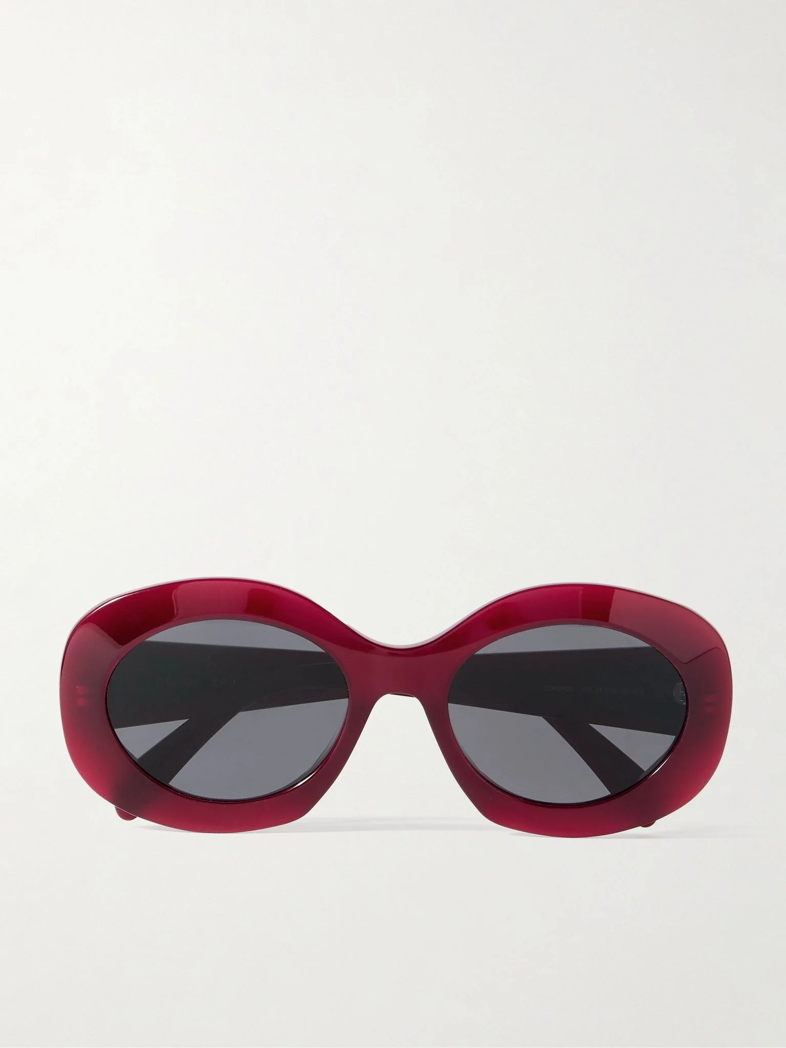 Triomphe oversized round-frame acetate sunglasses Red - 1