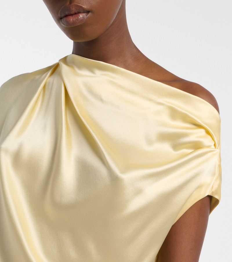 Draped silk satin top 3