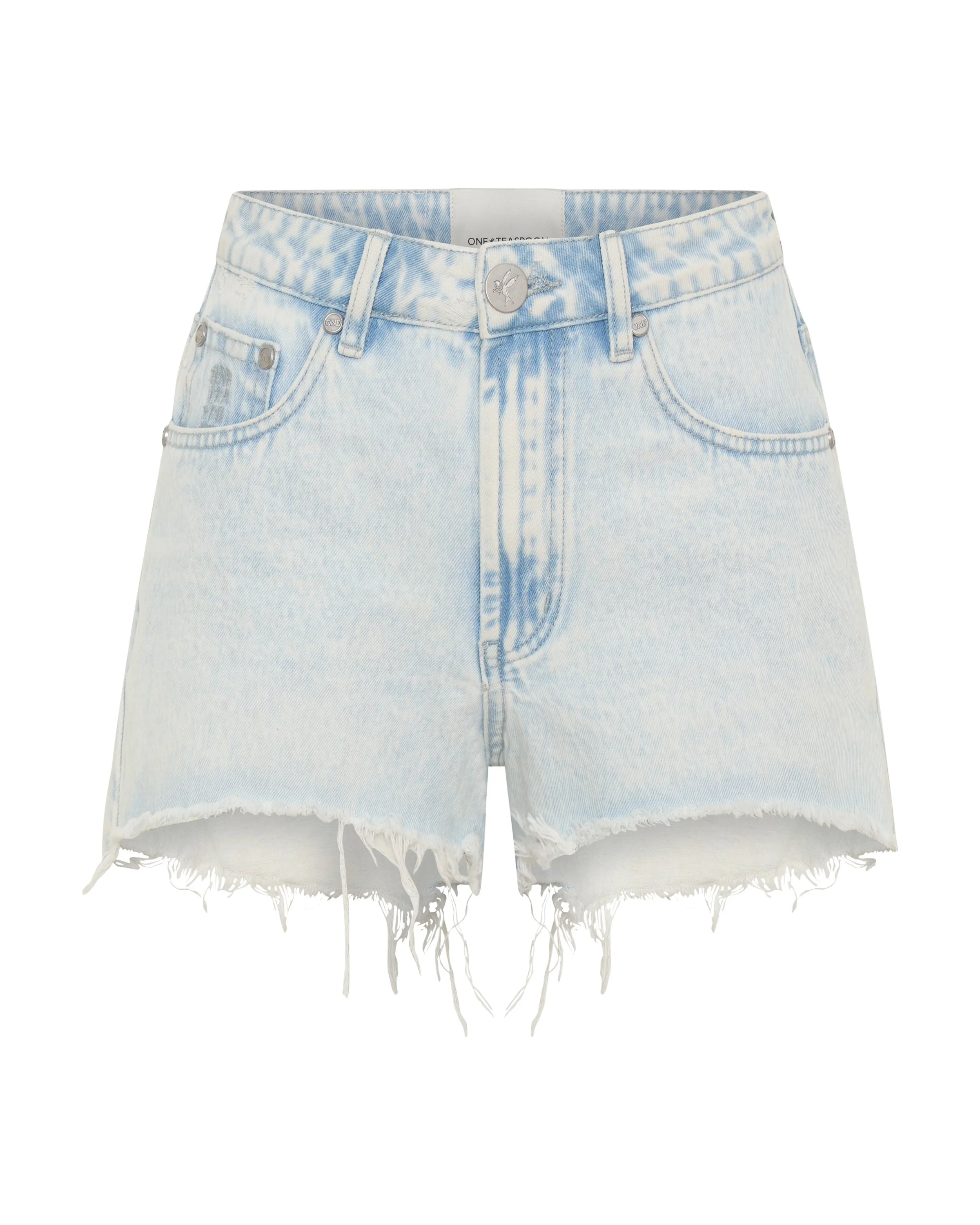 Bonitas High Waist Denim Shorts - Beach Blue - 1
