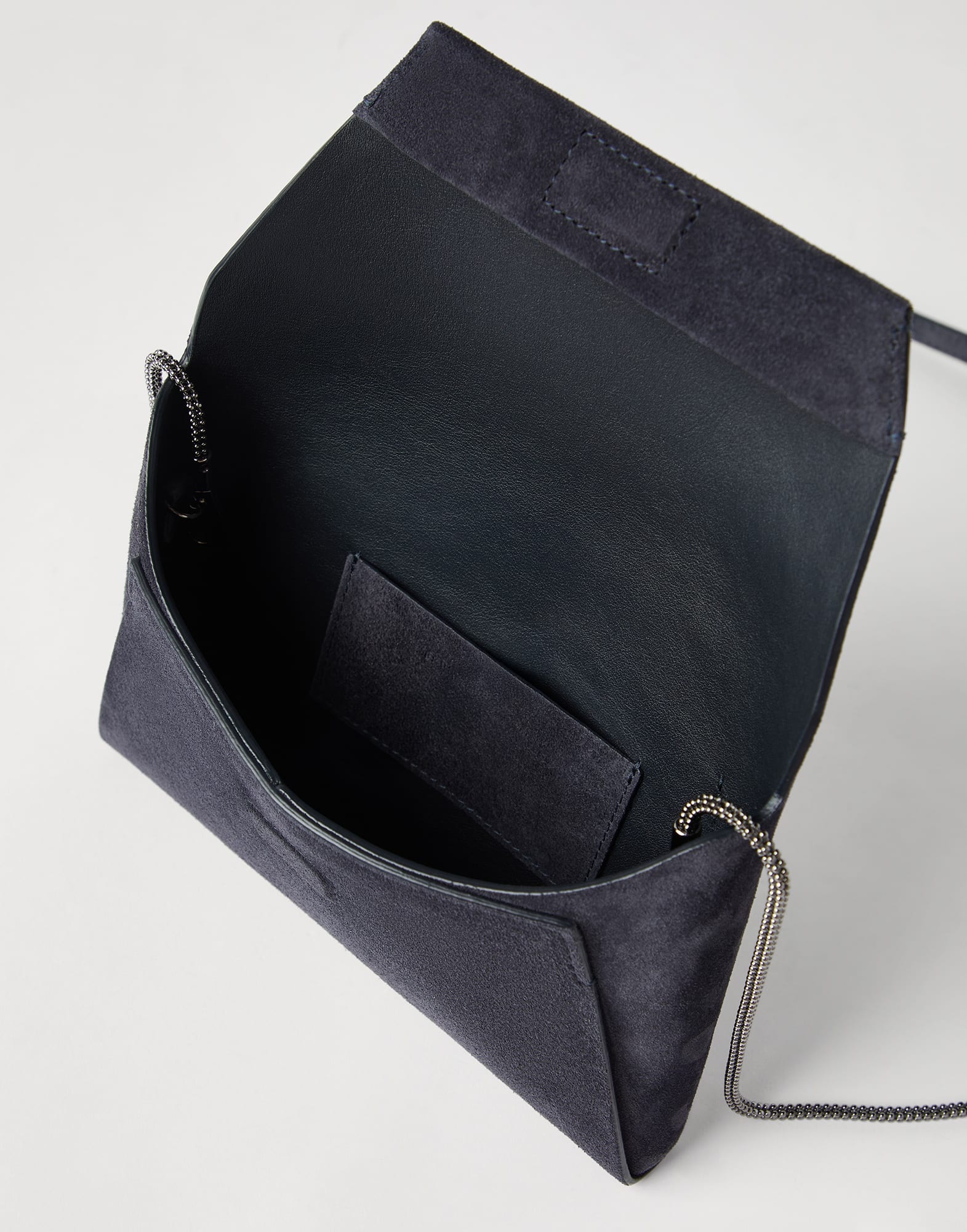 BC Duo pochette in suede with precious chain - 5