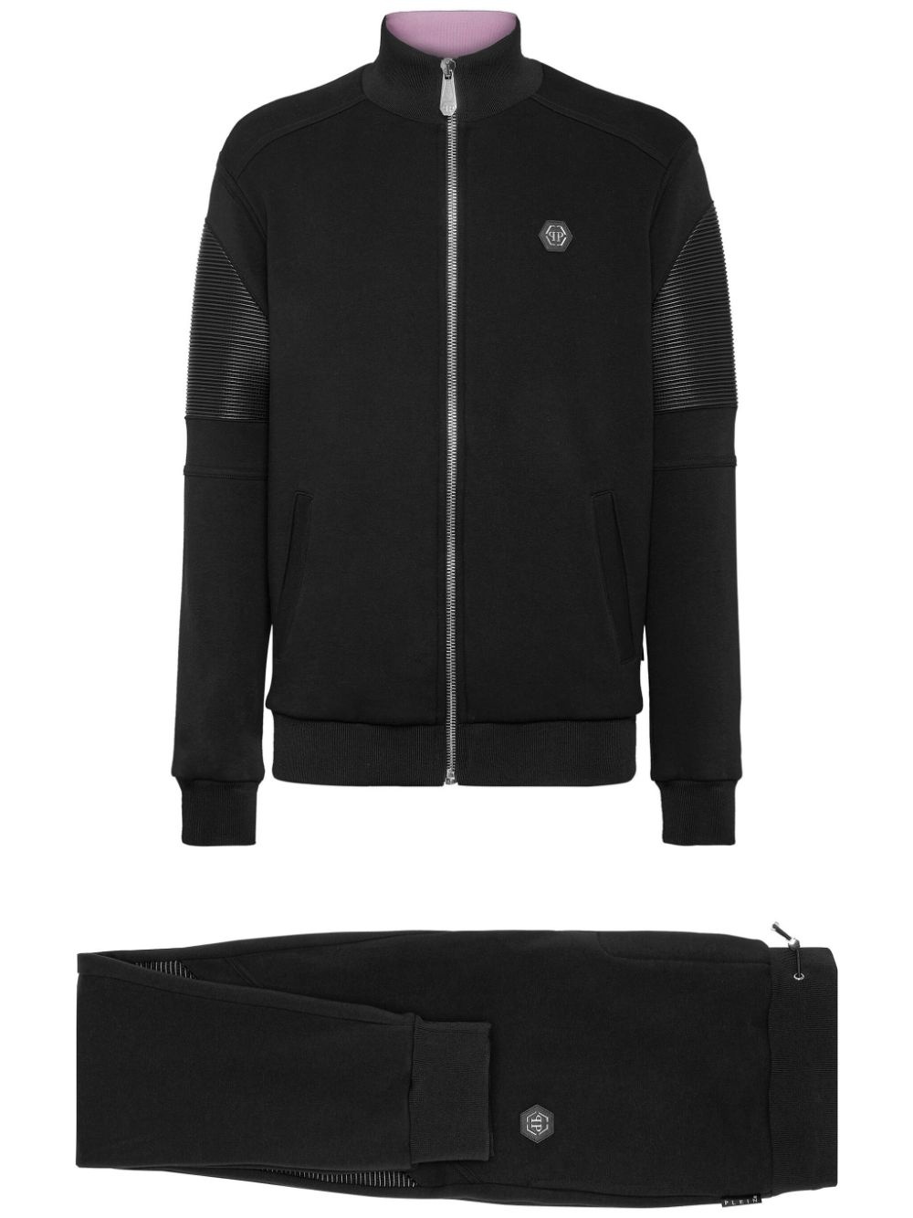 logo-appliquÃ© panelled tracksuit - 1