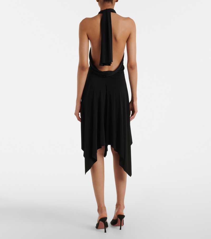 Draped halterneck jersey minidress 5