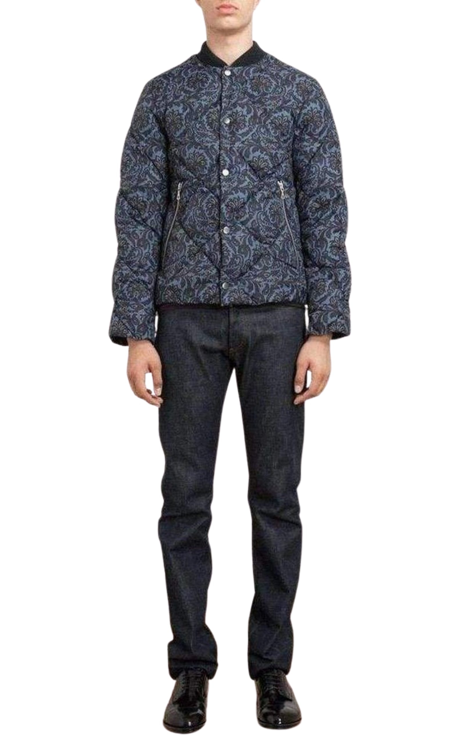 Blue Paisley Quilted Jacket - 3