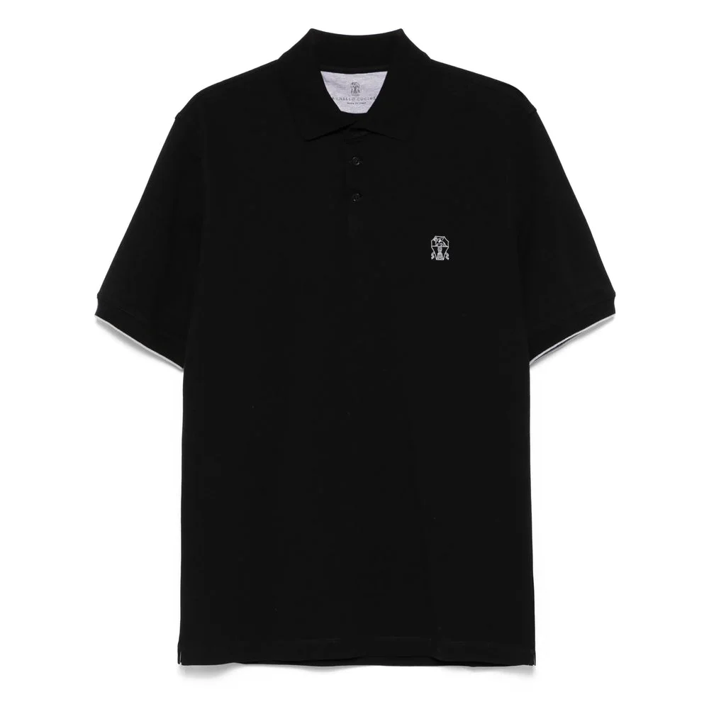Brunello Cucinelli Black Polo Shirts Men - 1