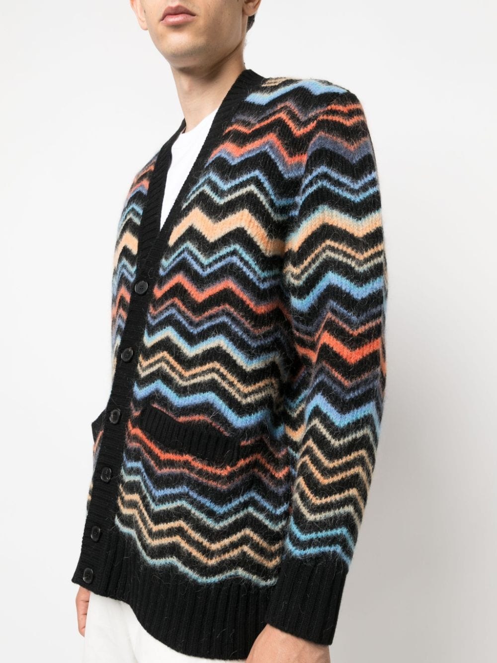 zigzag-woven ribbed cardigan - 5