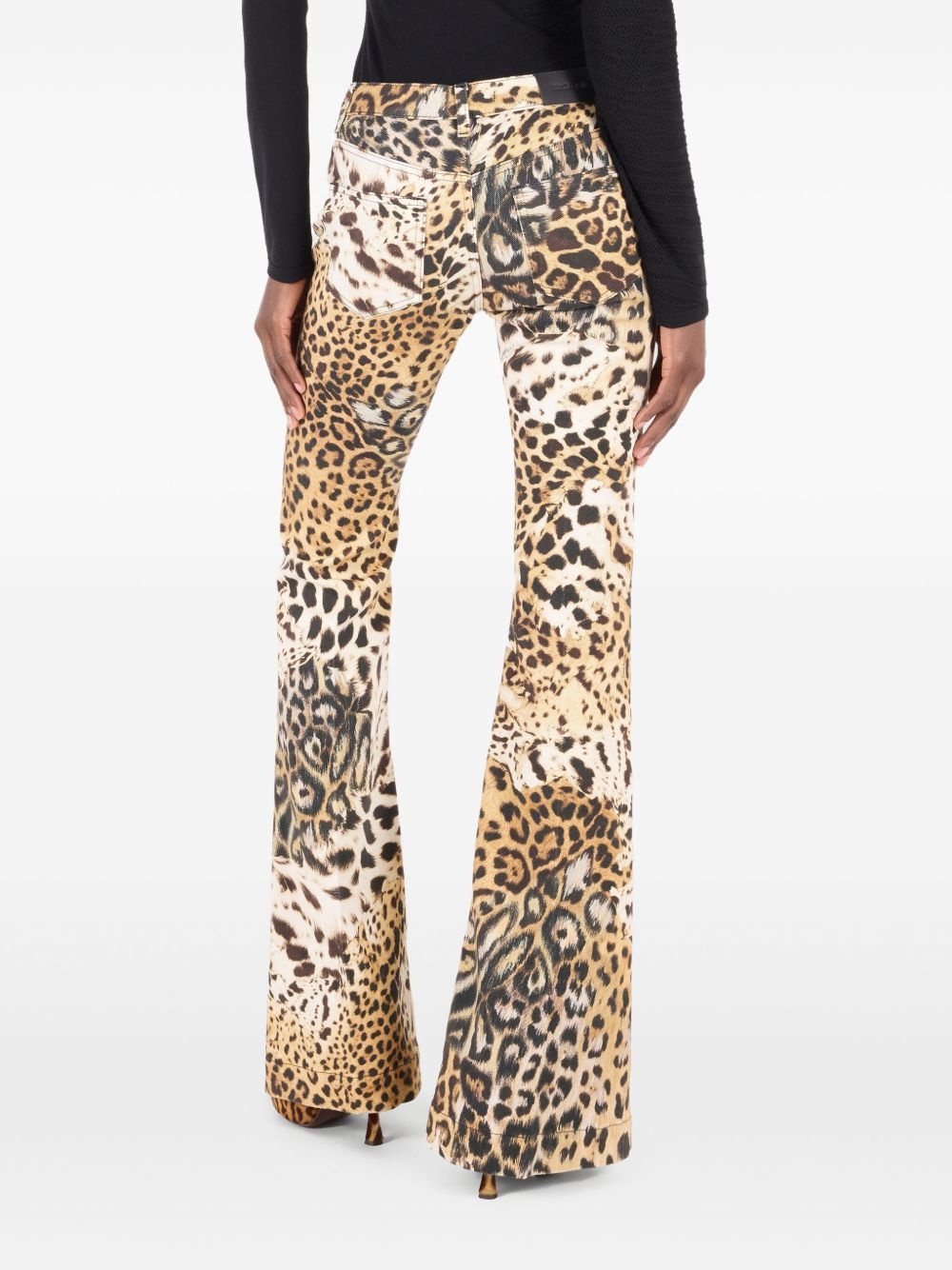 leopard-print flared jeans - 4
