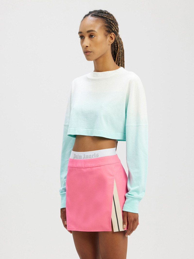 Gradient Cropped Overlogo T-Shirt 4