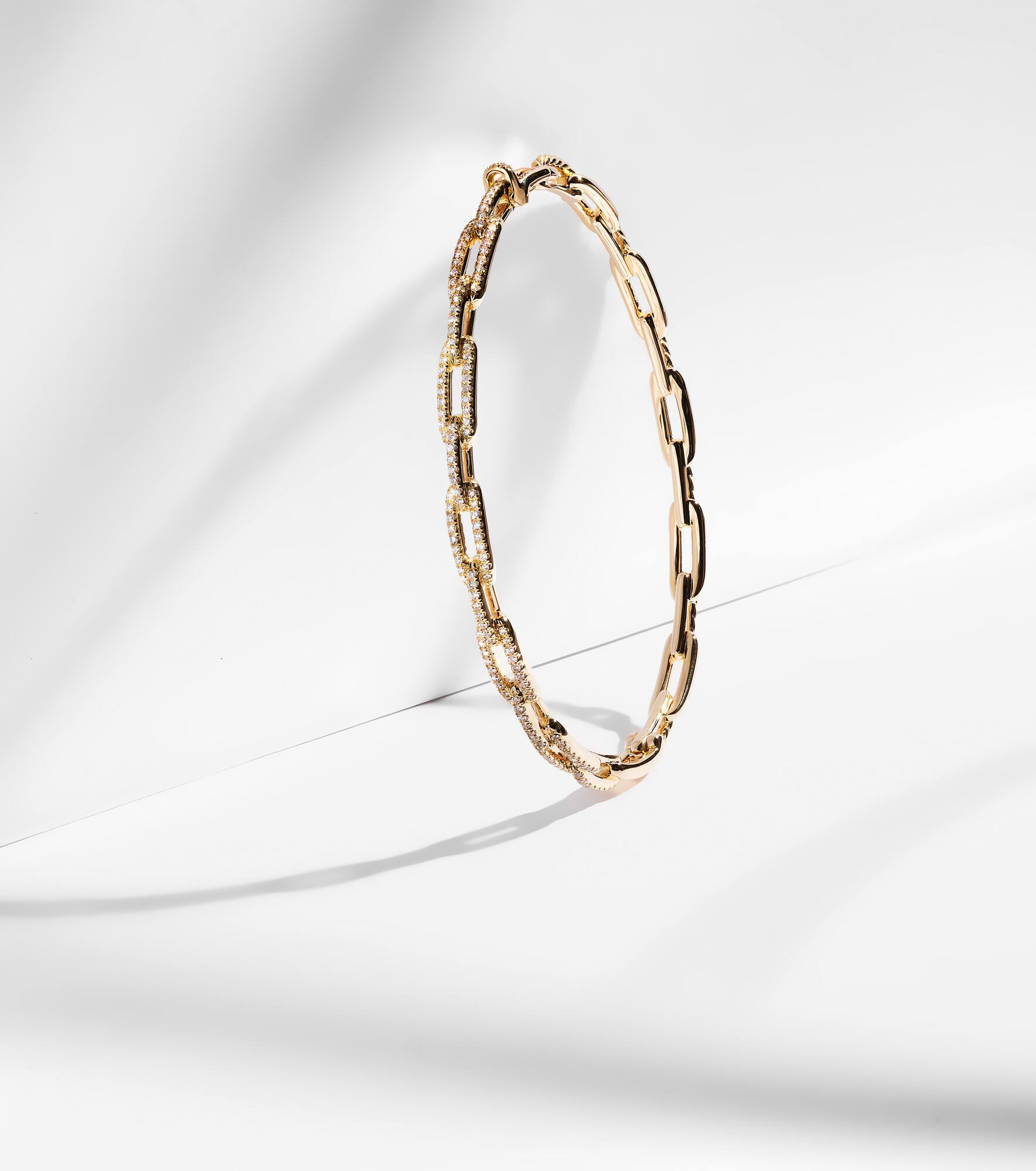 Stax Chain Link 18kt gold bracelet with diamonds - 4