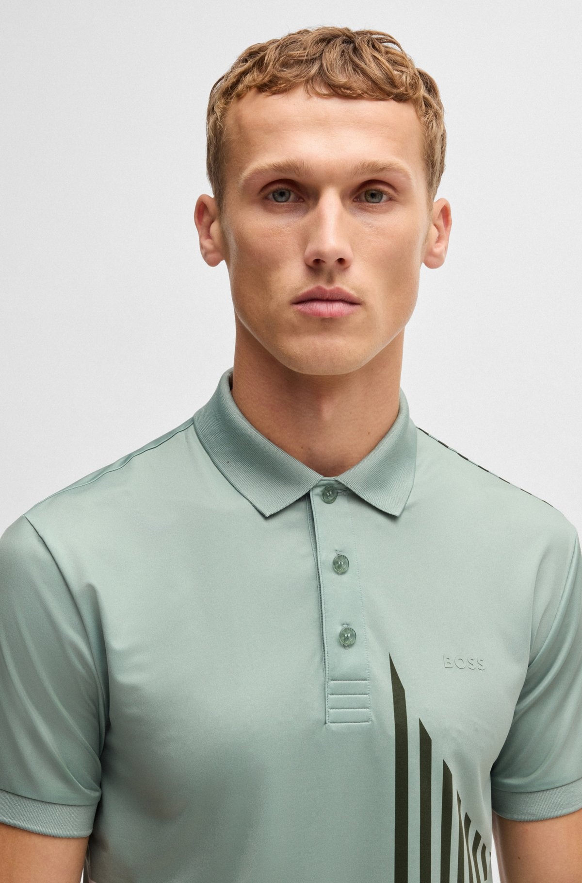 PADDY ACTIVE STRETCH-JERSEY POLO SHIRT WITH DIGITAL PRINT - 3
