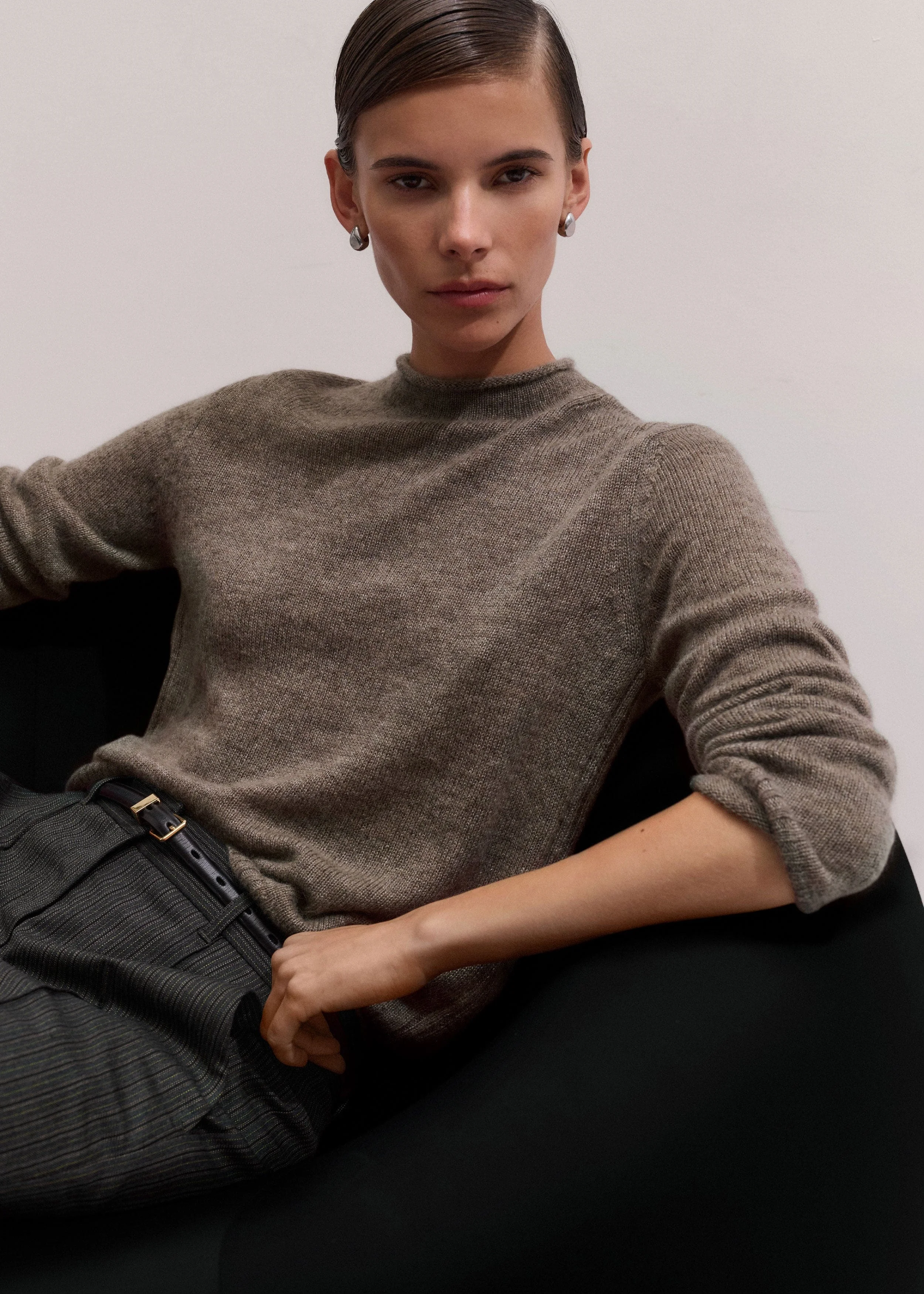 High Neck Straight Sweater - 1