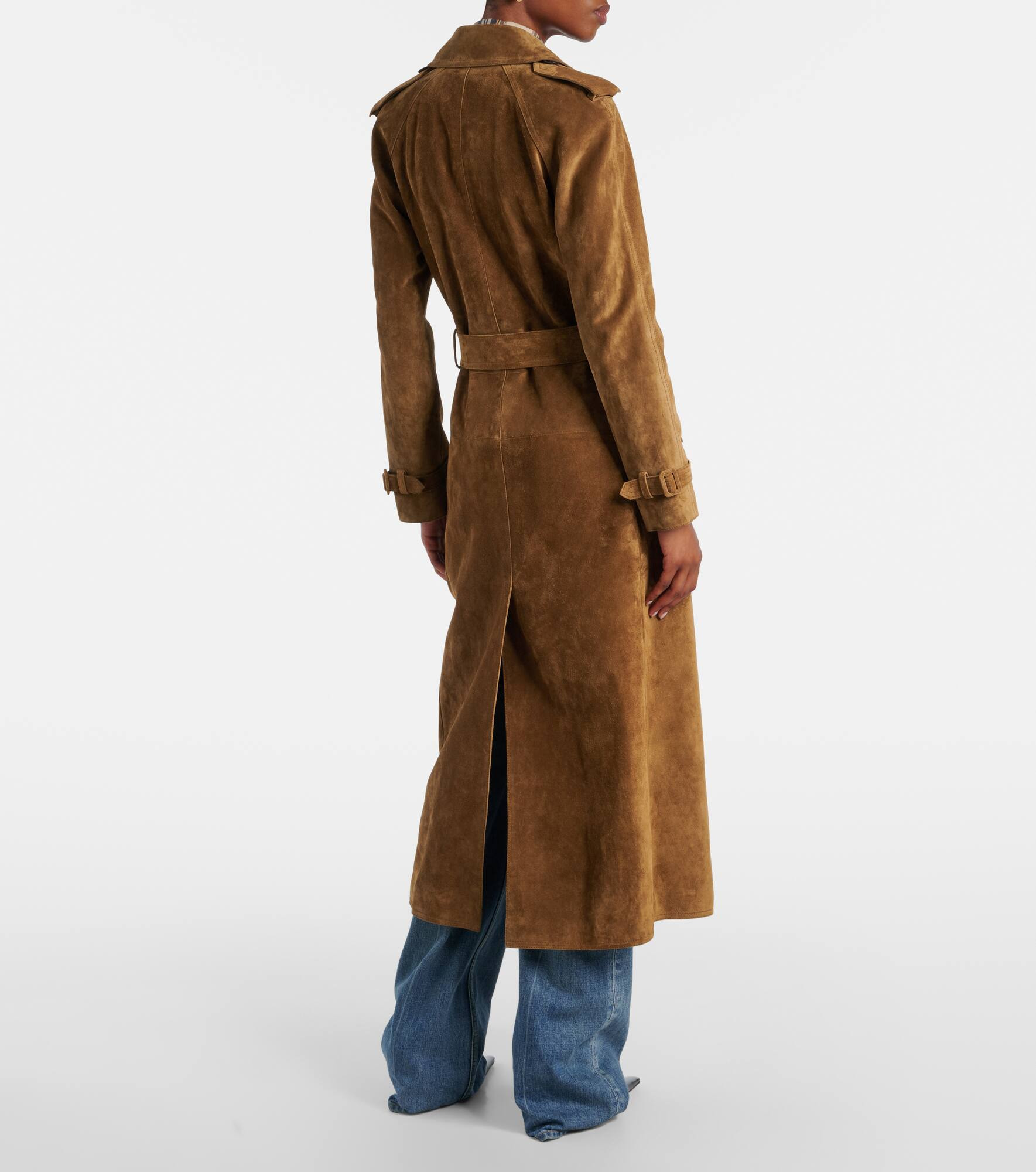 Suede trench coat - 3