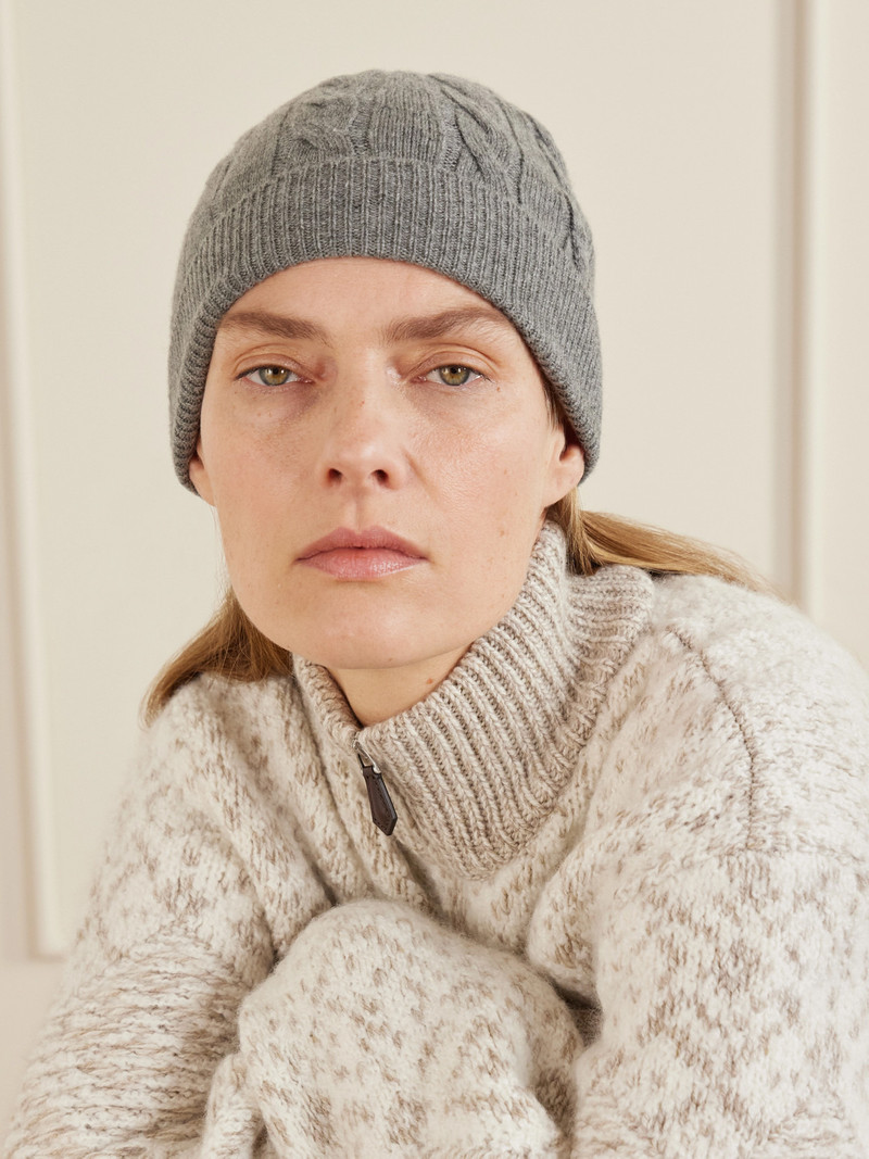 Loro Piana Cedar Cable-knit Cashmere Beanie outlook