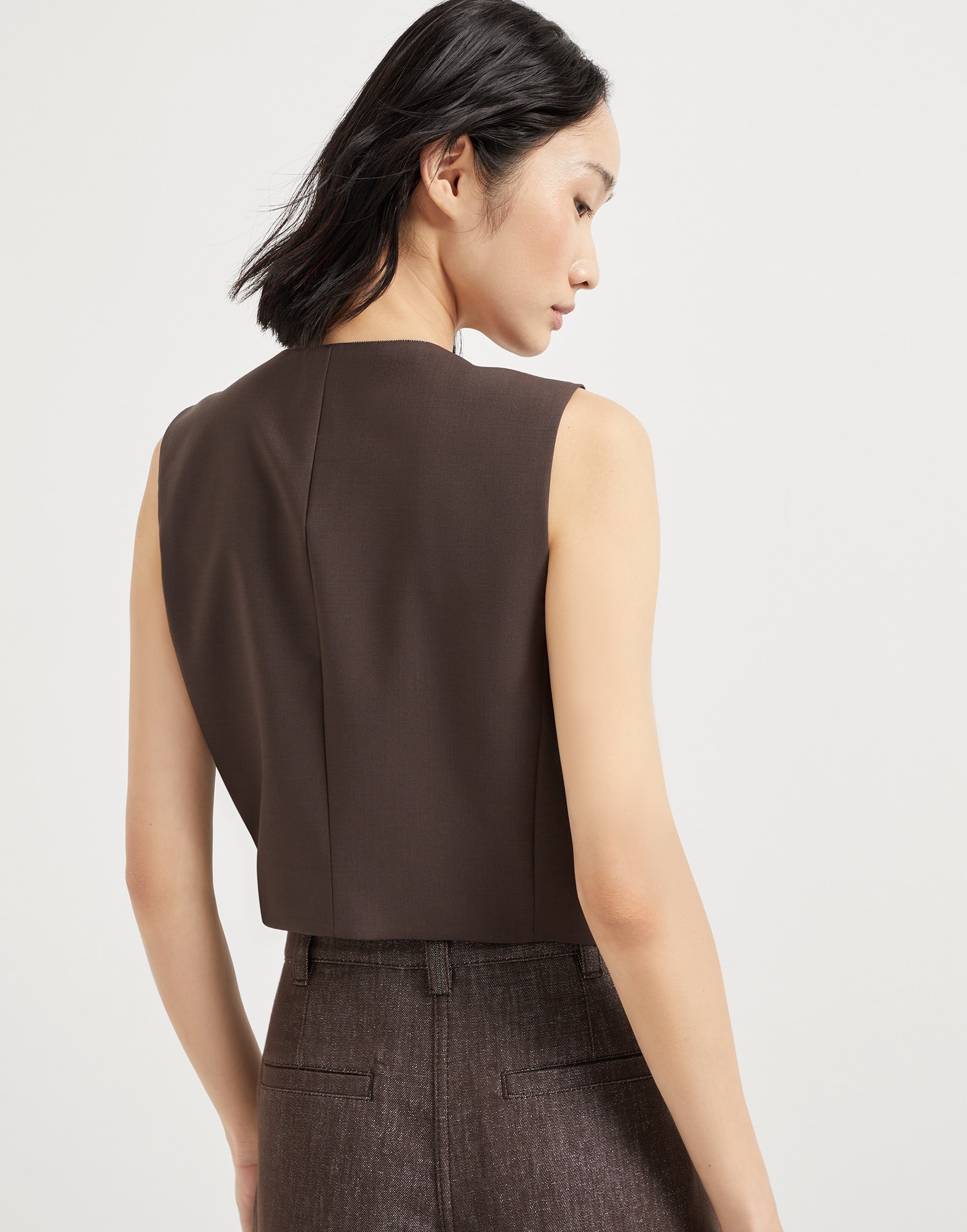 Tropical luxury wool vest with monili - 2