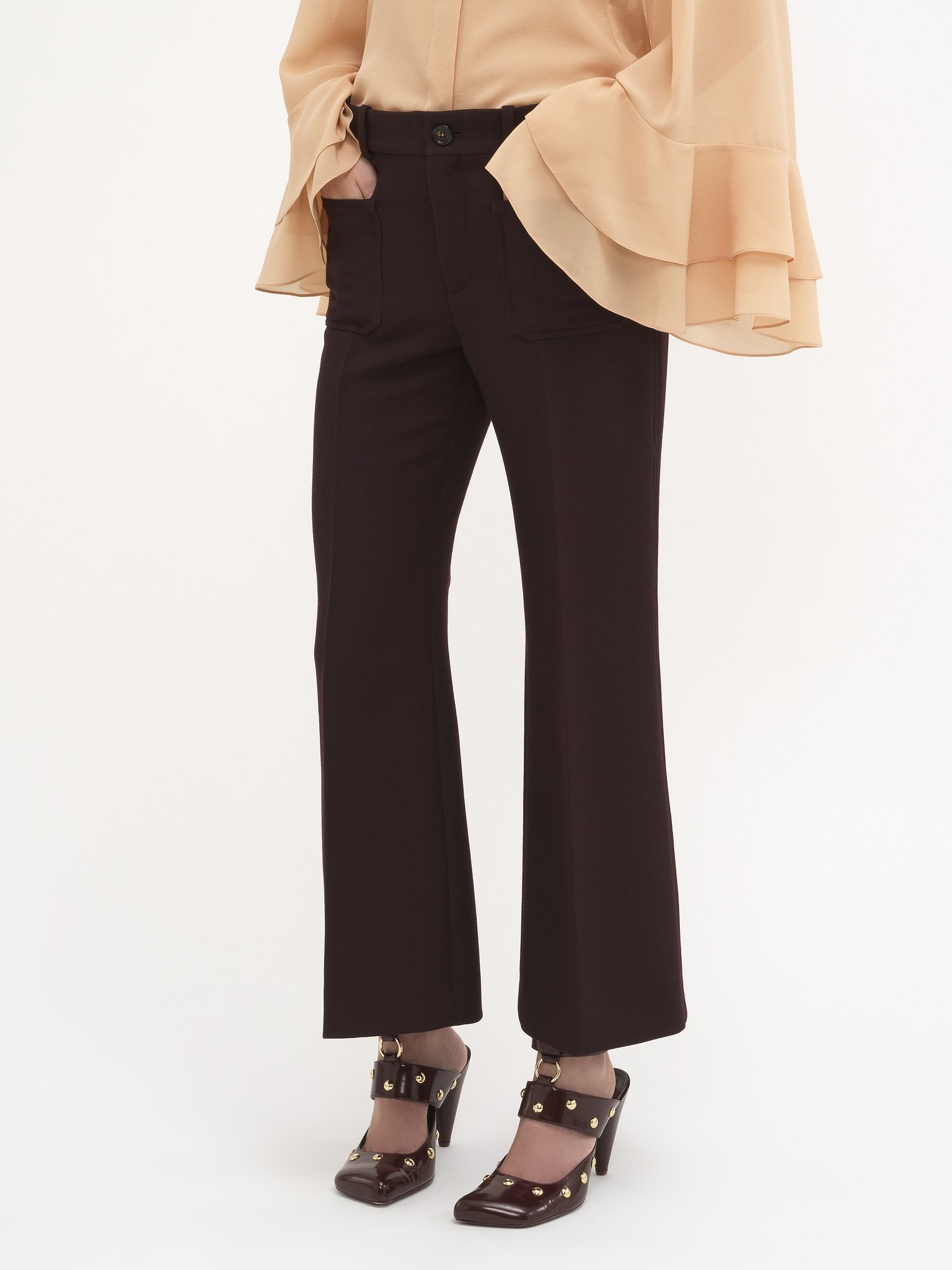 CROPPED BOOTCUT PANTS IN CAVALRY WOOL - 4