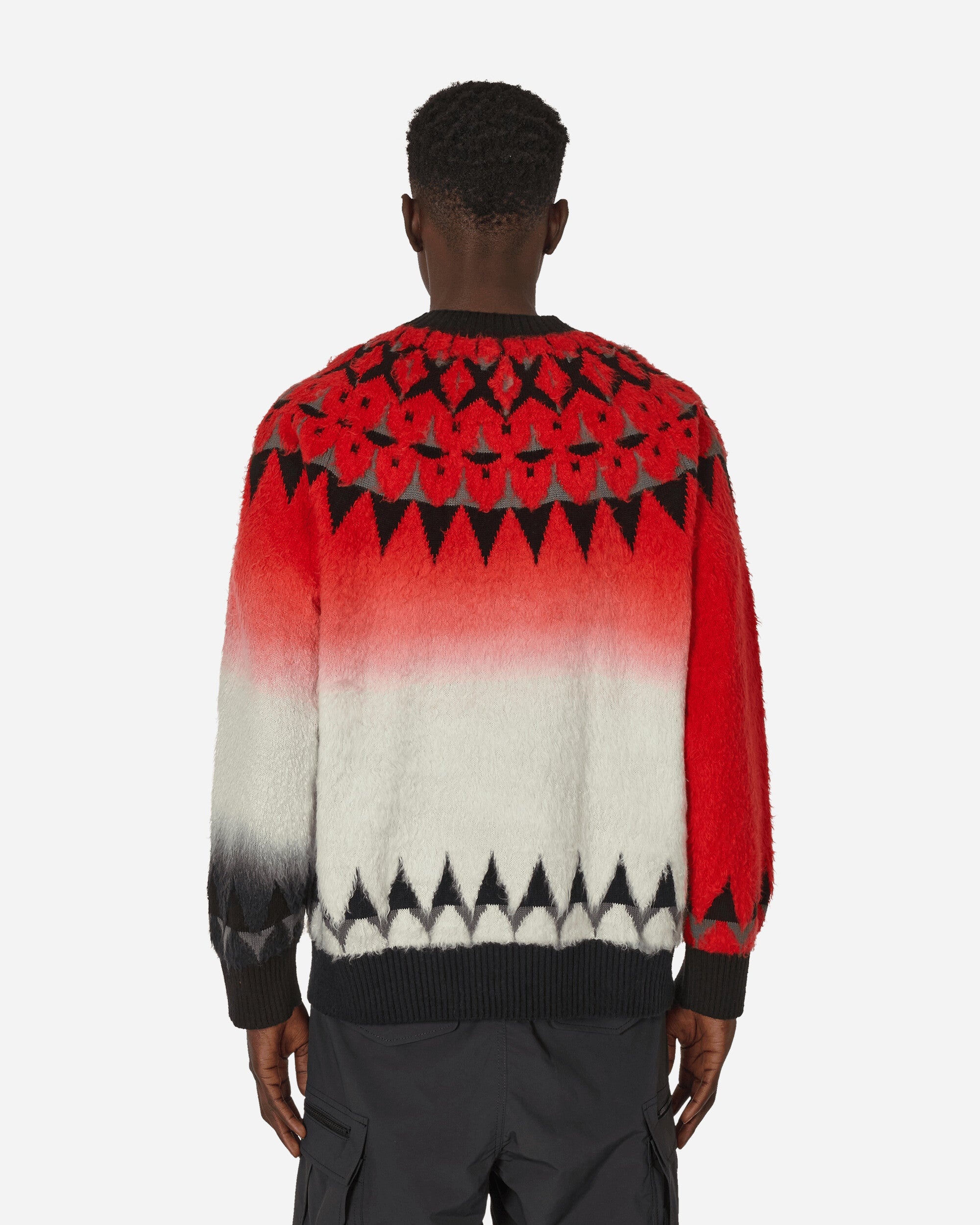 Jacquard Knit Sweater Red - 3