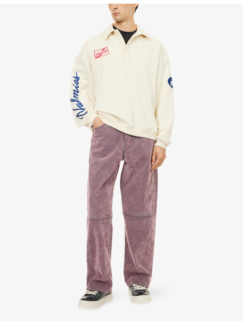 NAHMIAS Flocked Venice Straight-Leg Denim Jeans outlook