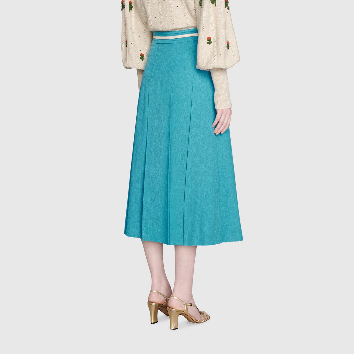 Pleated skirt with Double G chain - 4