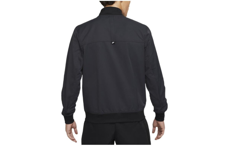 Nike Men's Nike Solid Color Logo Stand Collar Long Sleeves Jacket Black DM6822-010 outlook