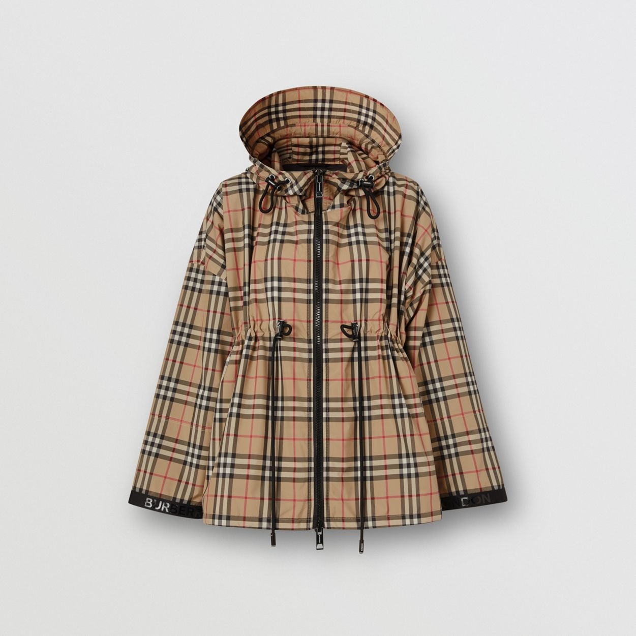 Logo Tape Vintage Check Hooded Jacket - 4