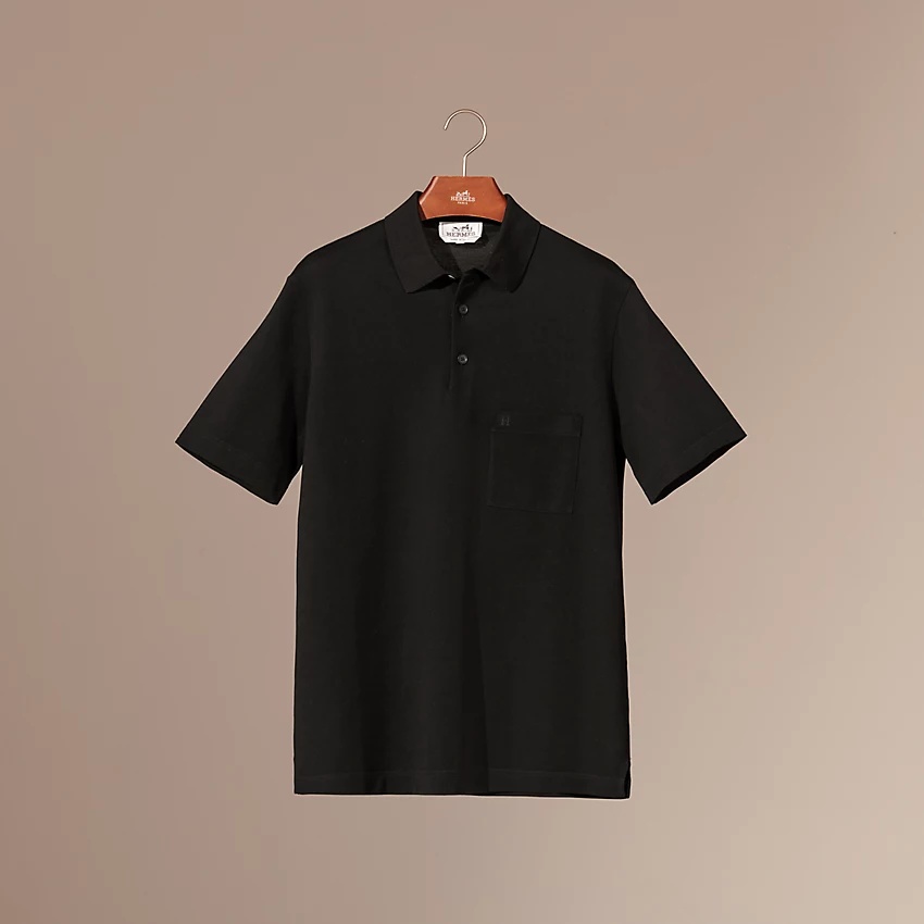 H embroidered buttoned polo shirt - 4