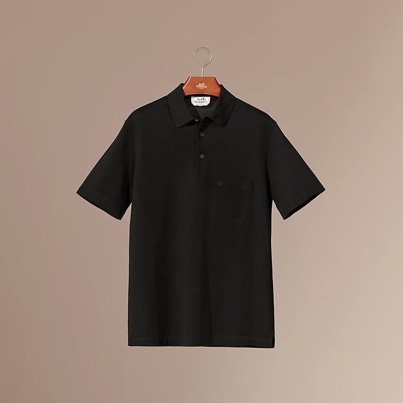 H embroidered buttoned polo shirt 4