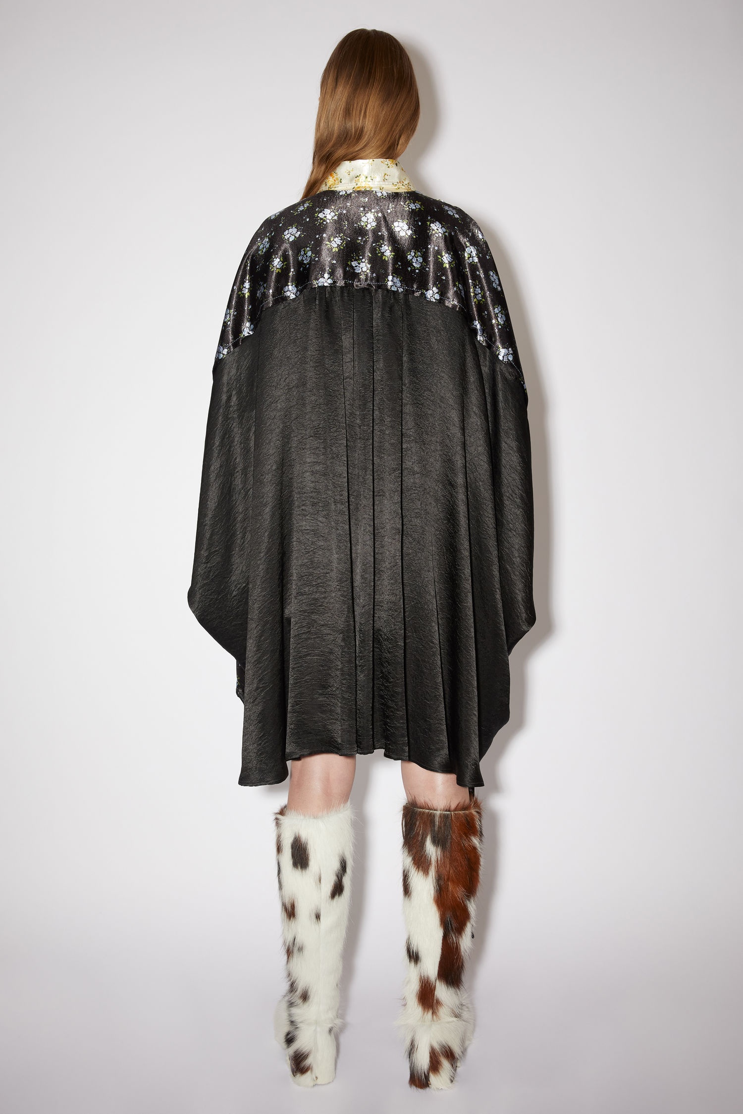Floral kaftan dress - Black/blue - 3
