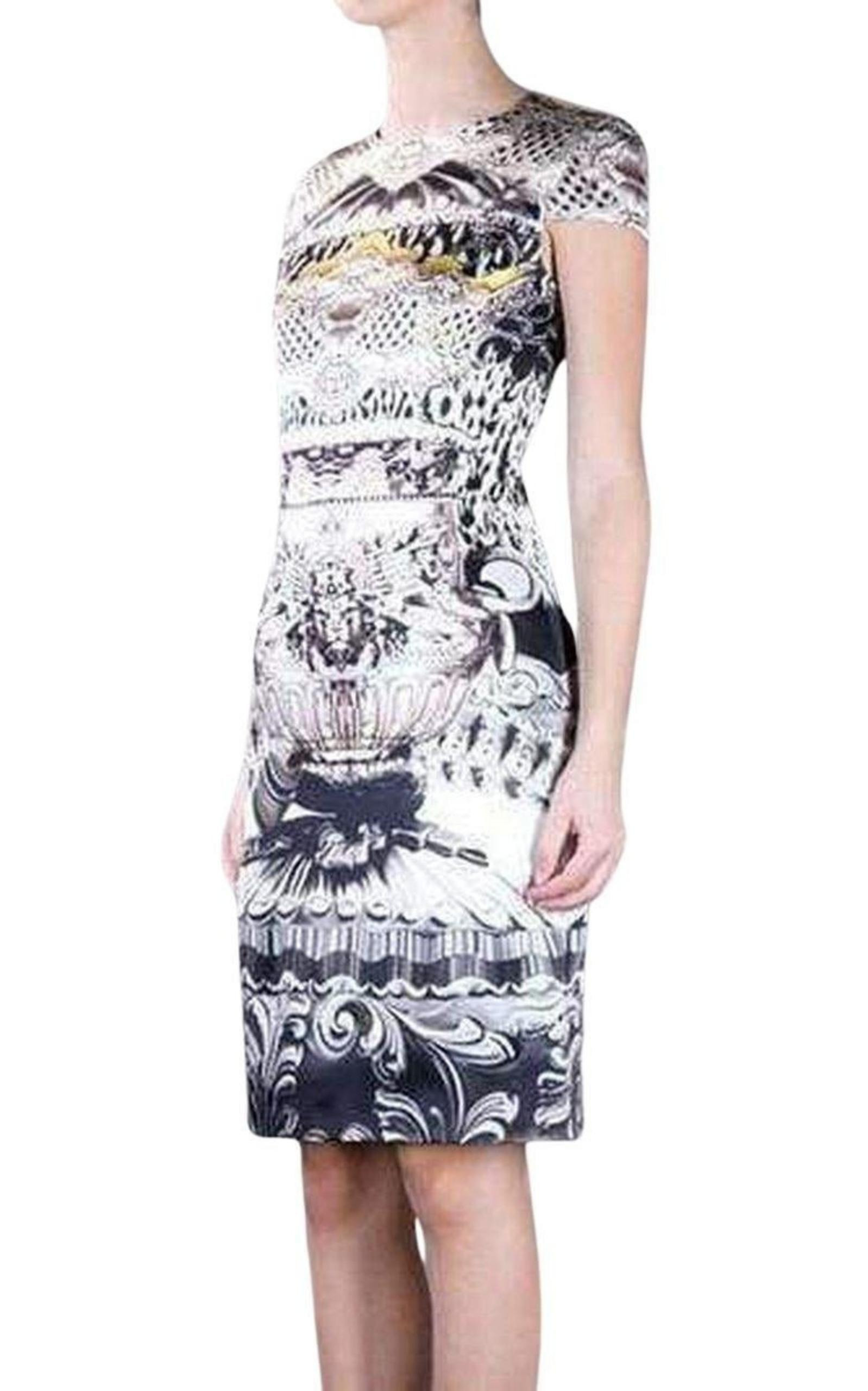 Mary Katrantzou - Ebony Scroll Print Silk Dress - 3