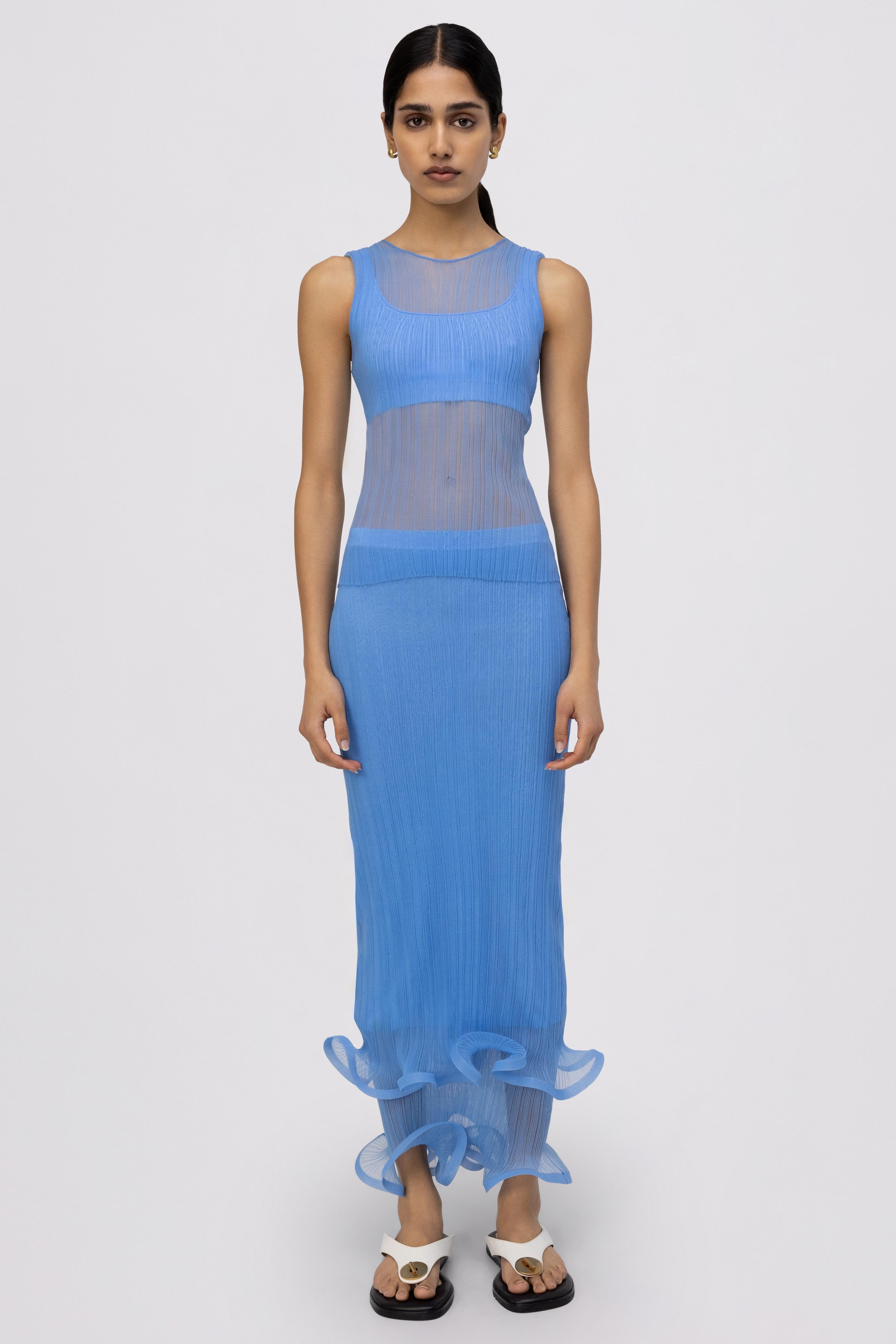 ruffle-hem plissÃ© pencil skirt - 3