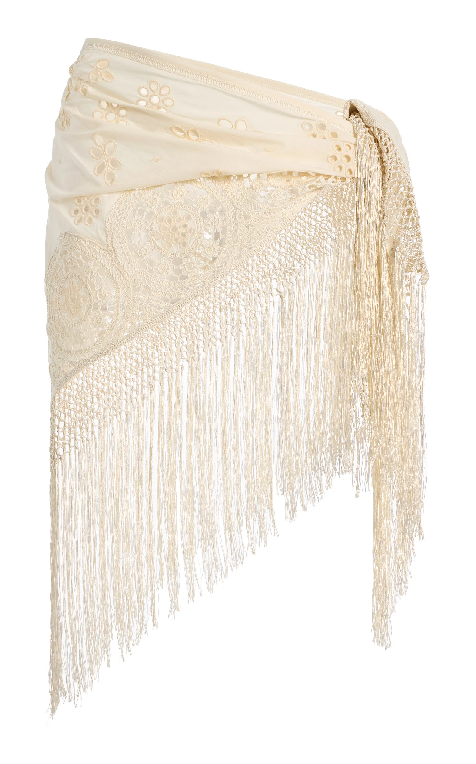 Madelyn Crocheted Cotton Pareo Skirt white - 1