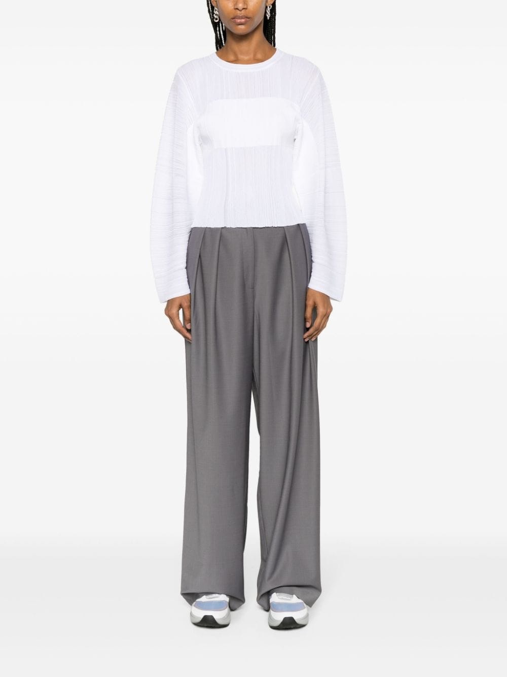 plissÃ© semi-sheer top - 2