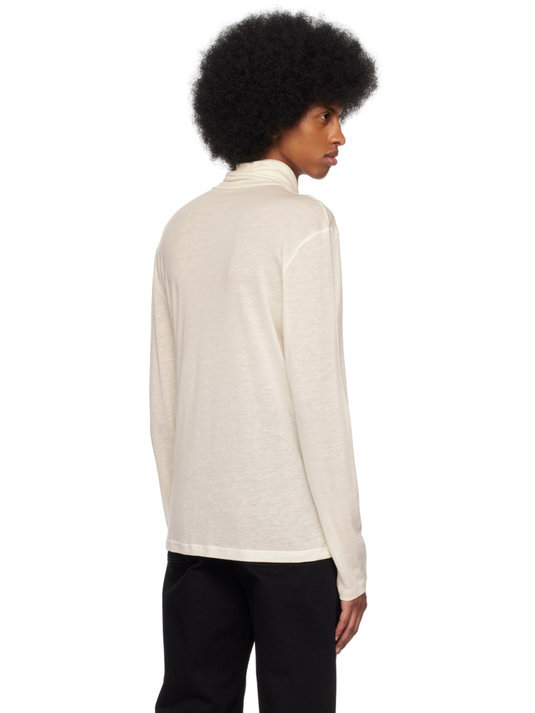 Off-White Semi-Sheer Turtleneck - 3