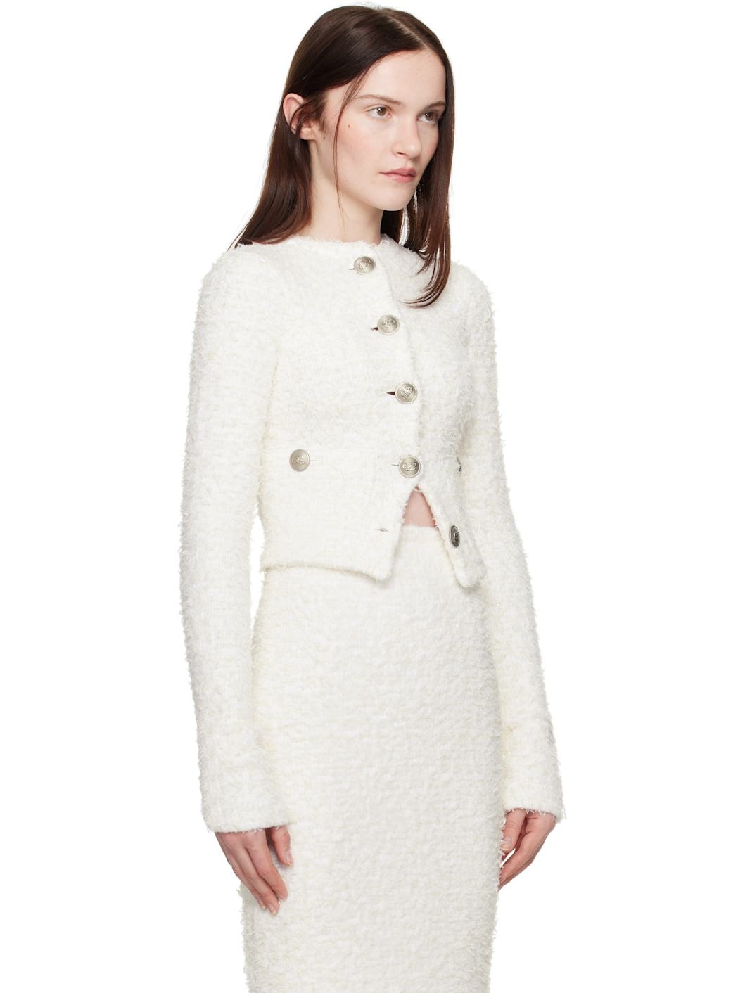 Off-White Cropped Cardigan - 2