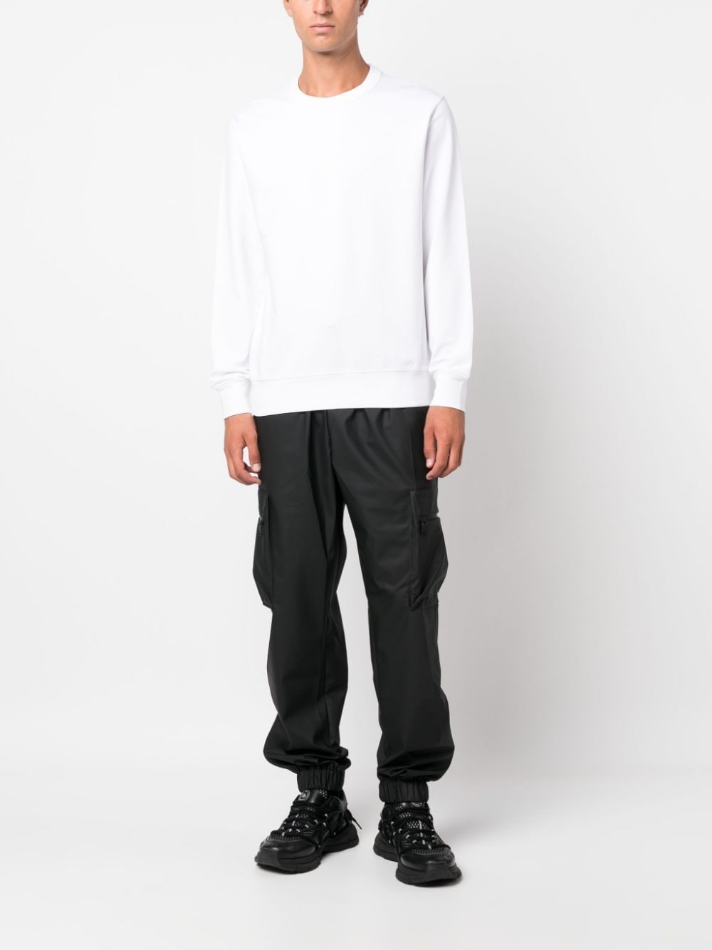 drawstring-waistband tapered cargo trousers - 2