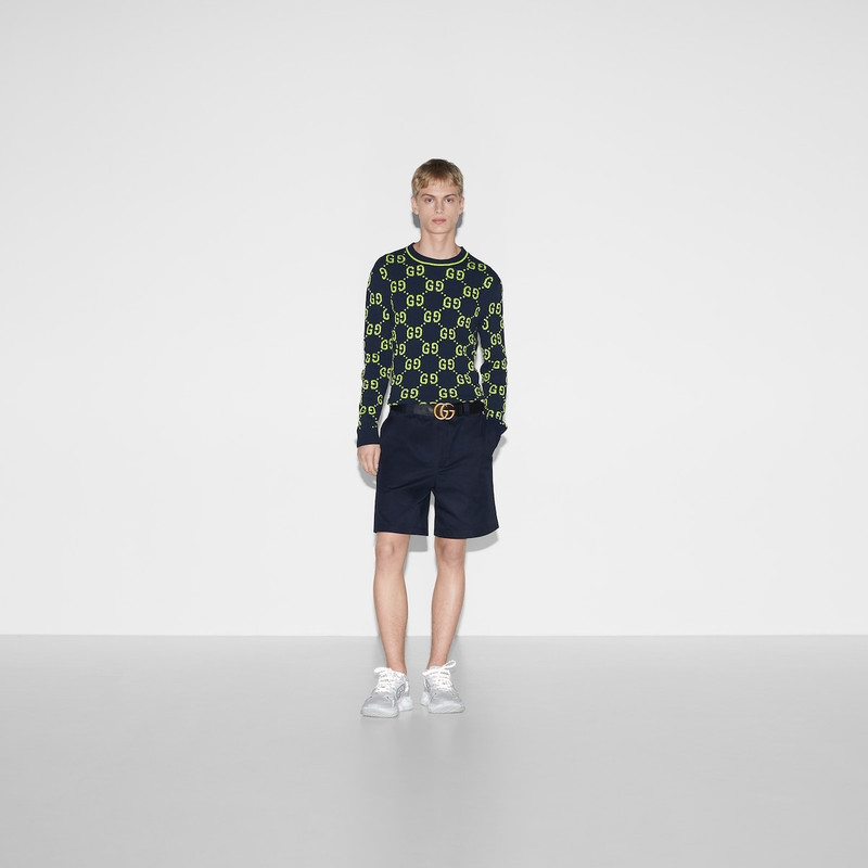 GUCCI GG cotton jacquard crewneck sweater outlook