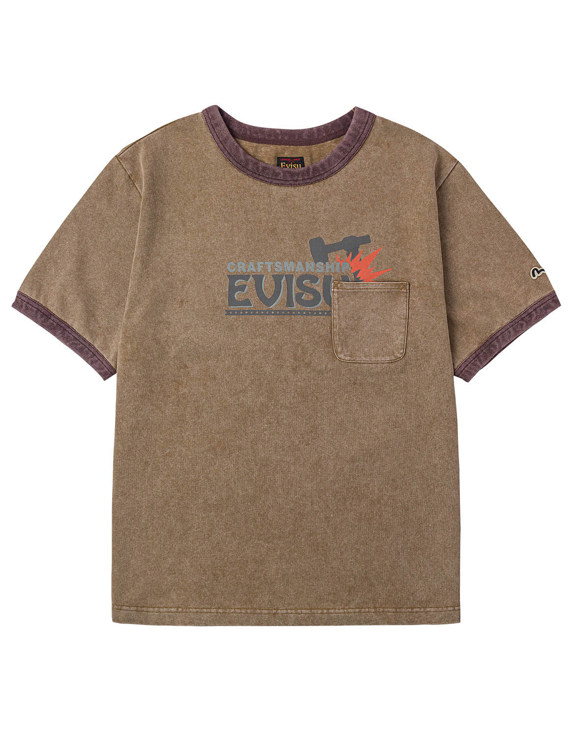 EVISU Workwear Print Relax Fit Ringer T-shirt - 11