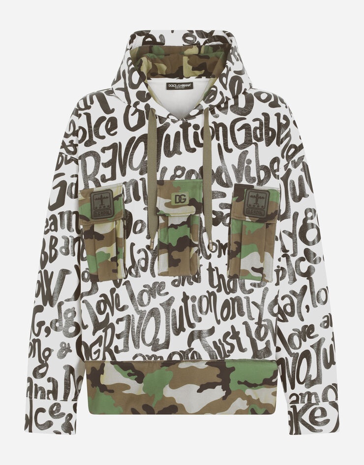 Printed sweatshirt with camouflage details - 3