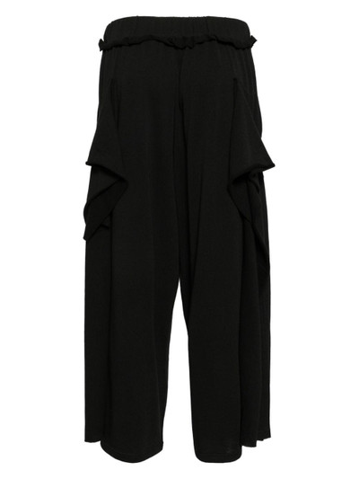 Yohji Yamamoto ruffled cropped trousers outlook