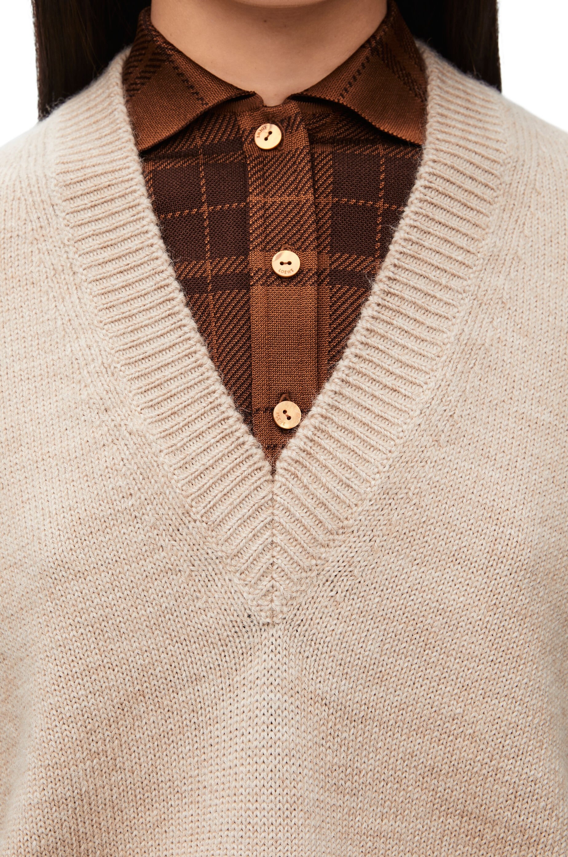 Trompe l'oeil sweater in wool and silk - 5