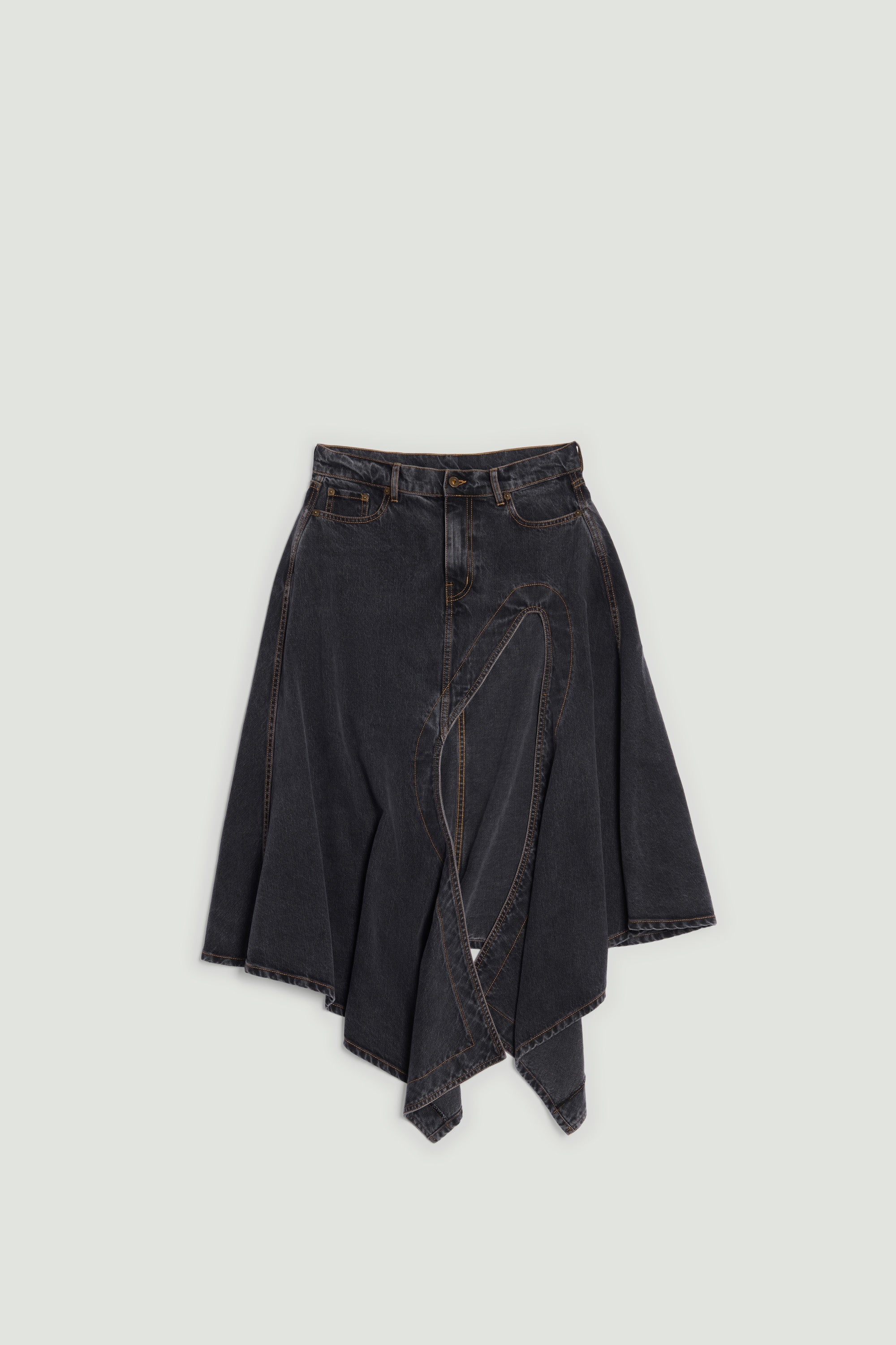Evergreen Cut Out Denim Skirt - 1