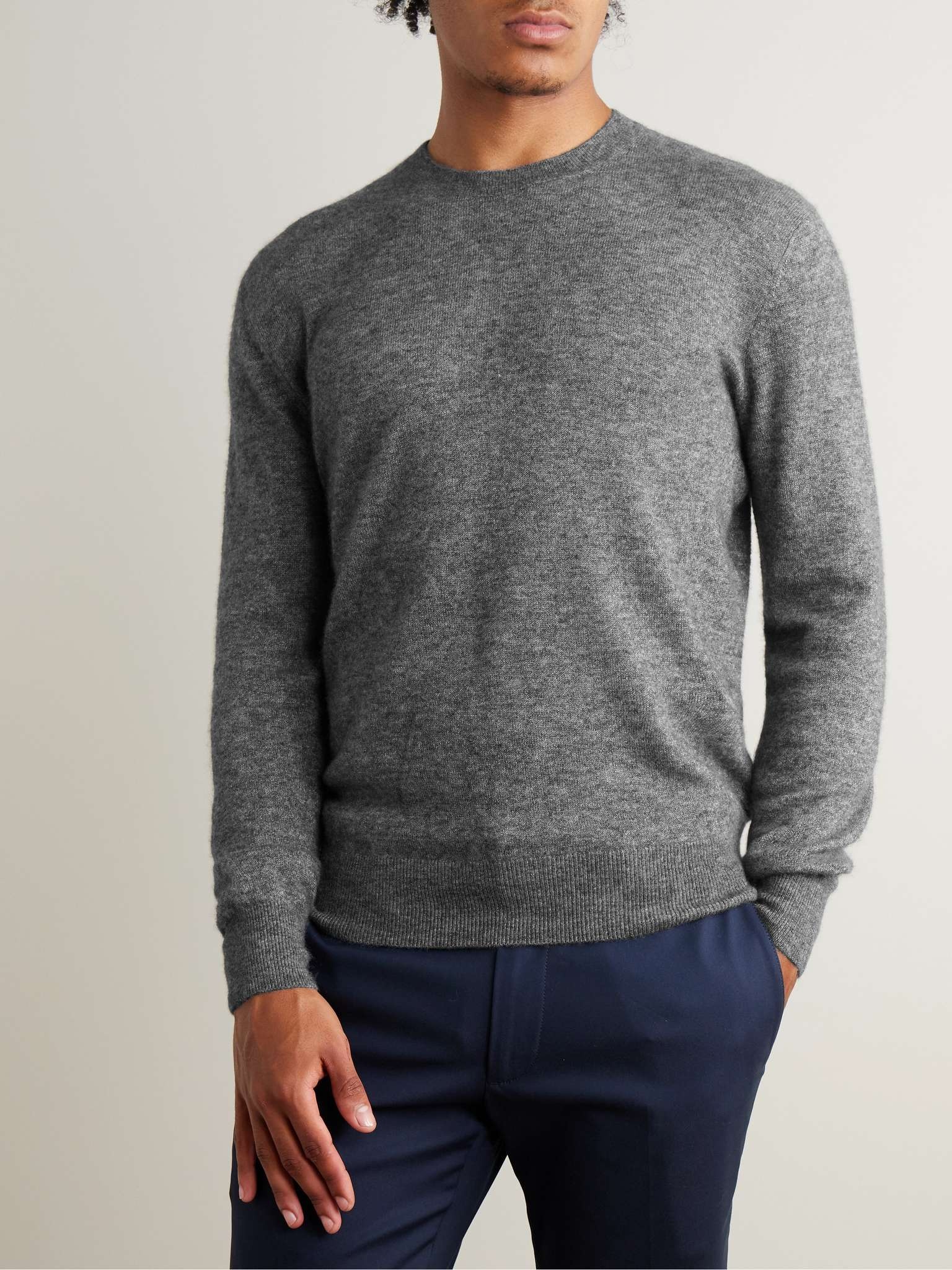 Brushed Cashmere and Silk-Blend Sweater - 3