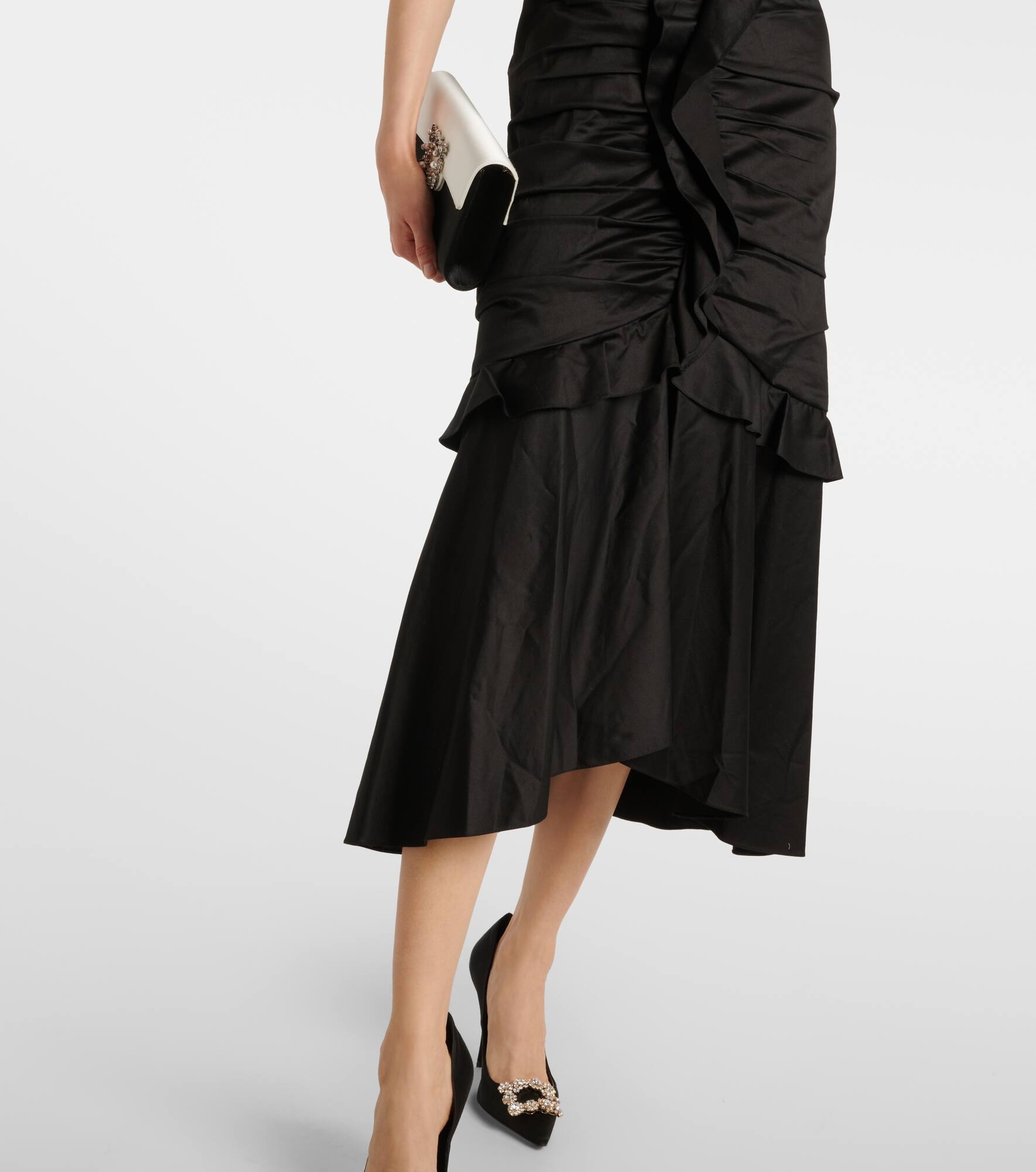 Ruffled cotton-blend midi dress - 5