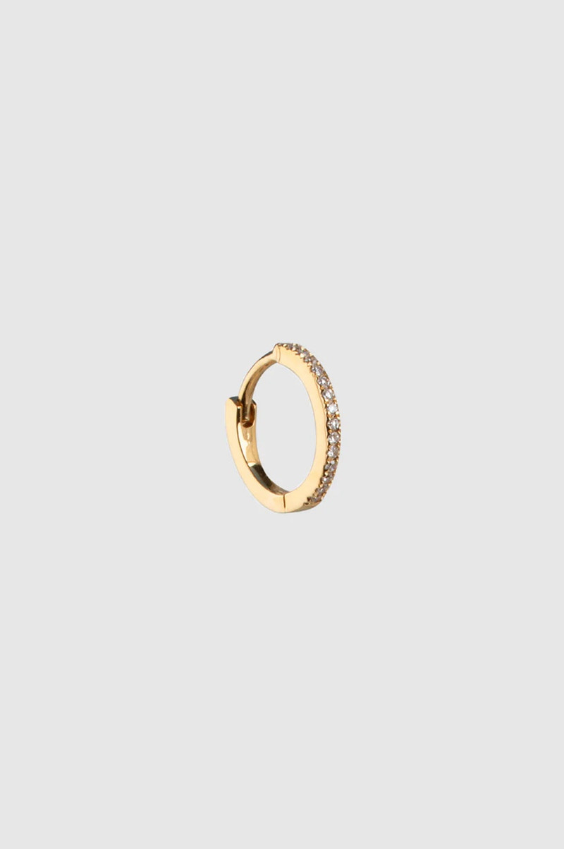 Small Diamond Hoop - 14k Gold 1