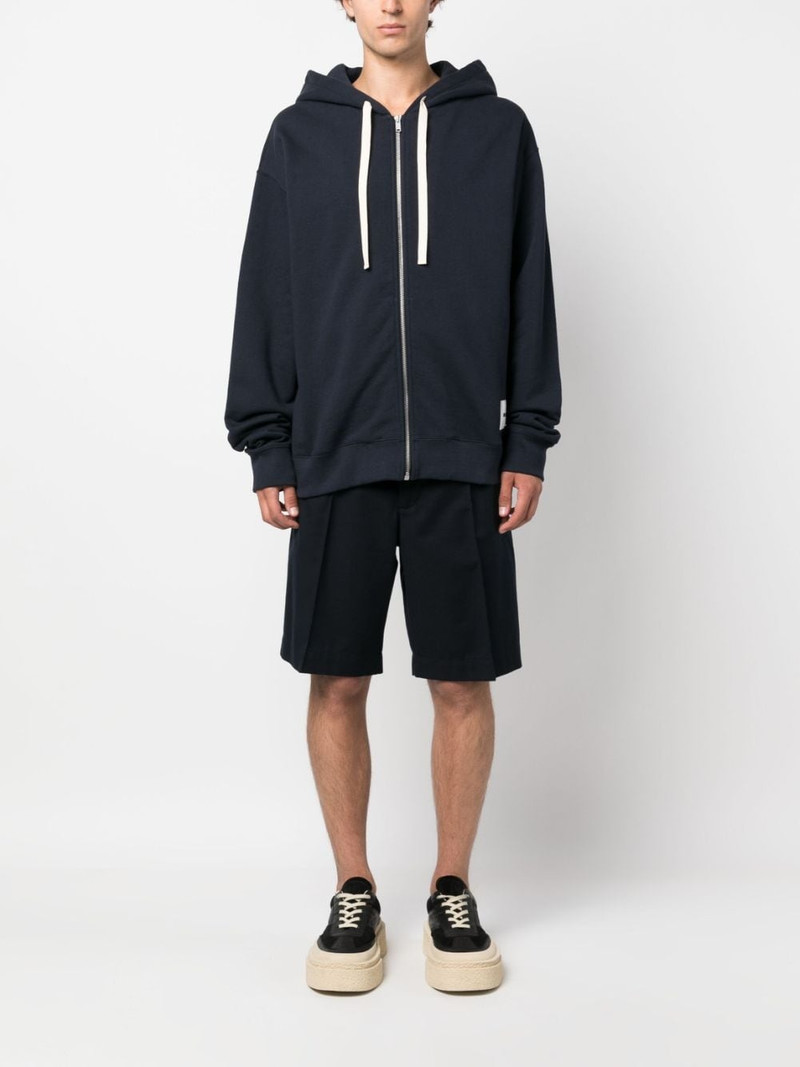 Jil Sander logo-patch zip-up hoodie outlook