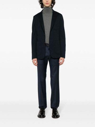Brioni pressed-crease concealed-fastening tailored trousers outlook