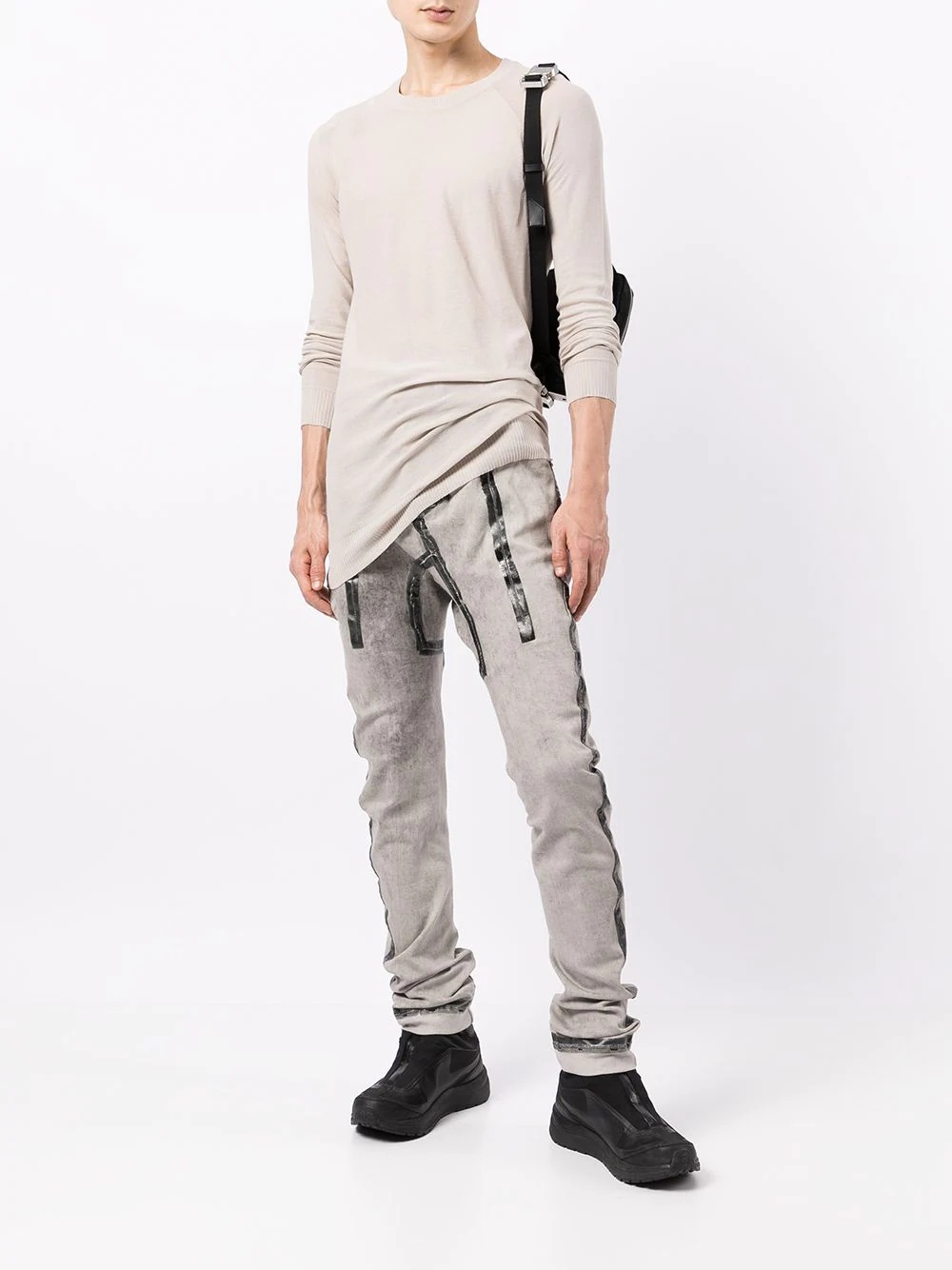 metallic-print detail jeans - 2