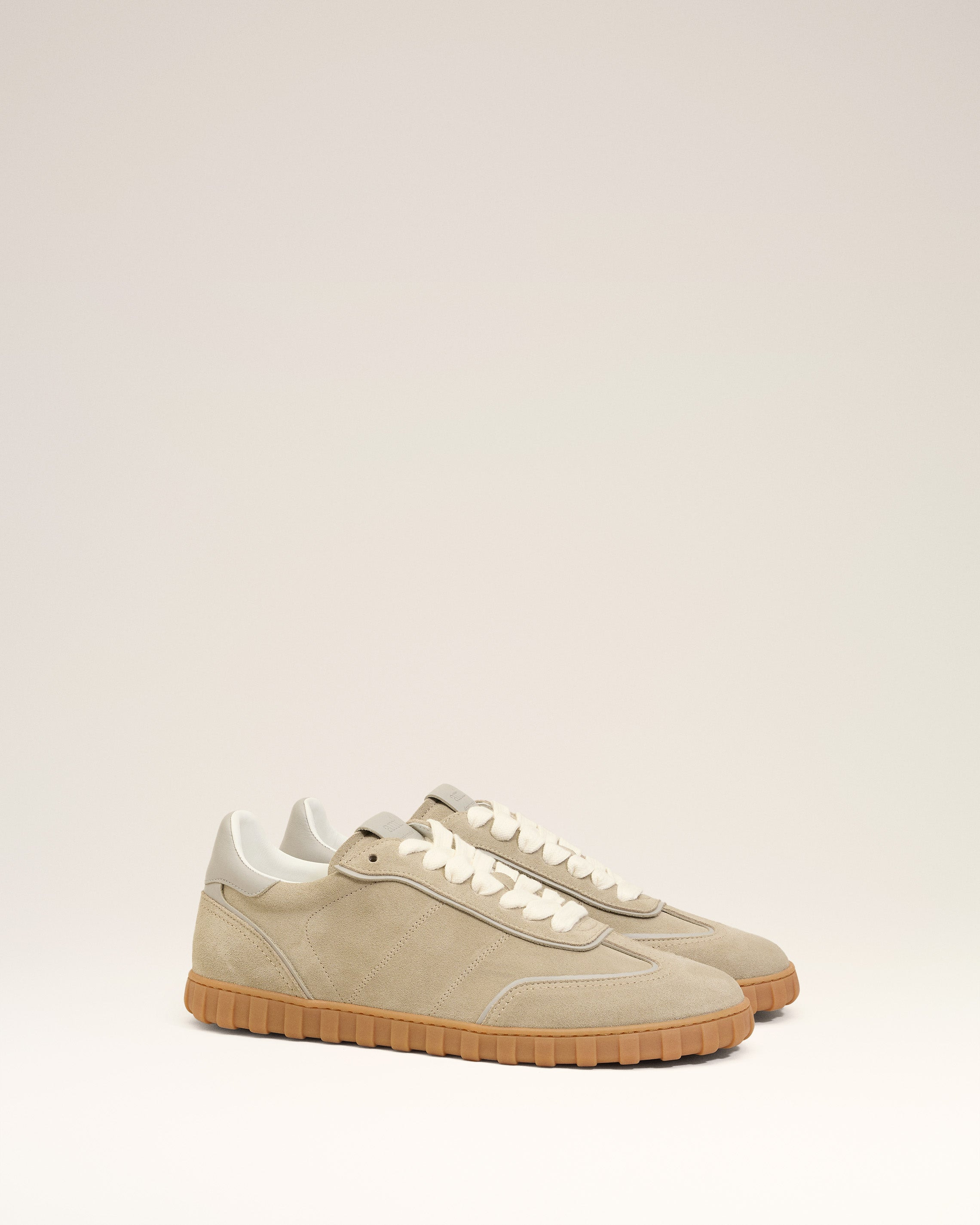GREY LEATHER LOW TOP STEP SNEAKERS - 3